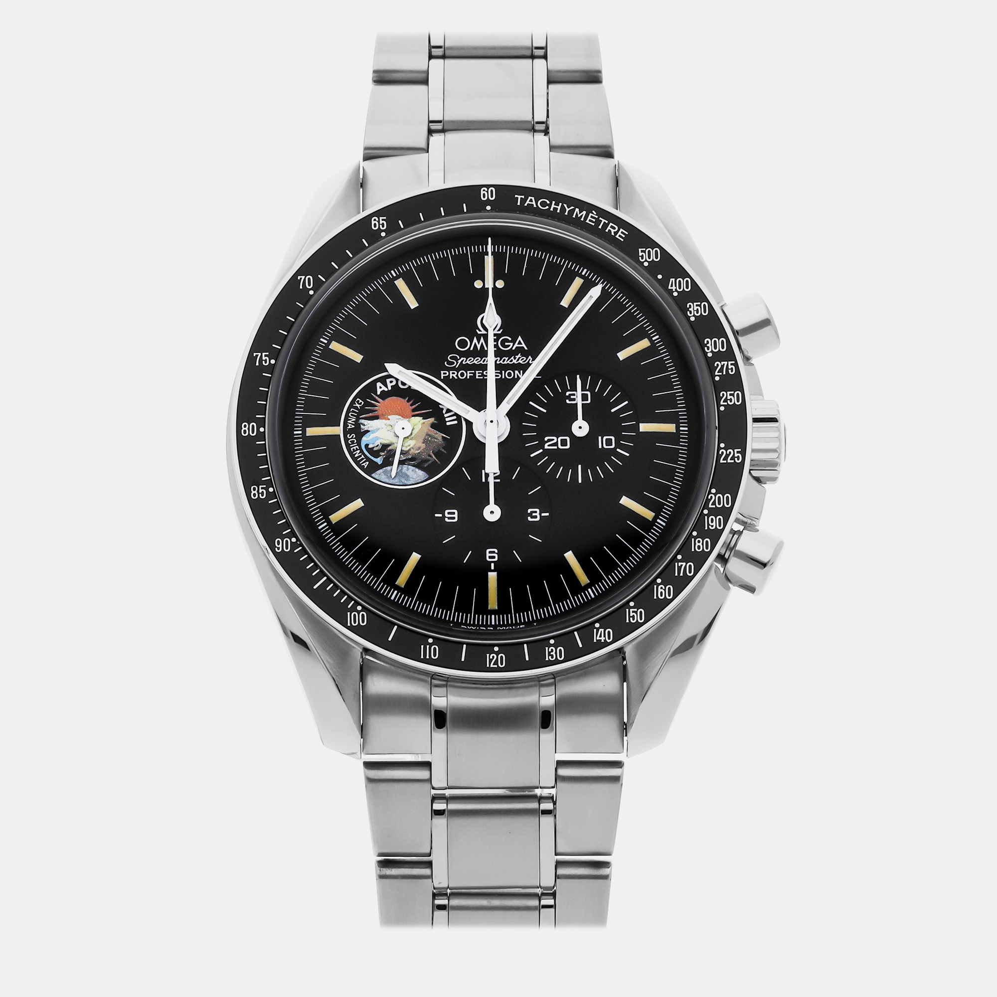 Omega silver stainless steel speedmaster 3595.52.00 manual winding men's wristwatch 42 mm