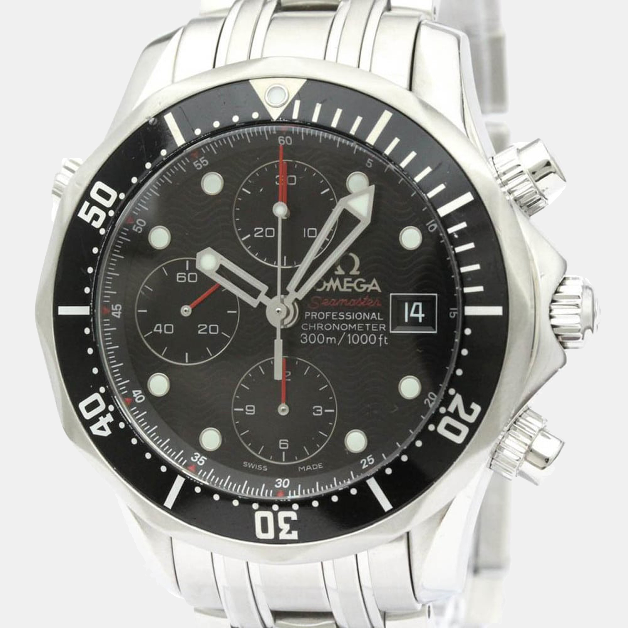 Omega Black Stainless Steel Seamaster 300M 213.30.42.40.01.001 Men's Wristwatch 42 Mm