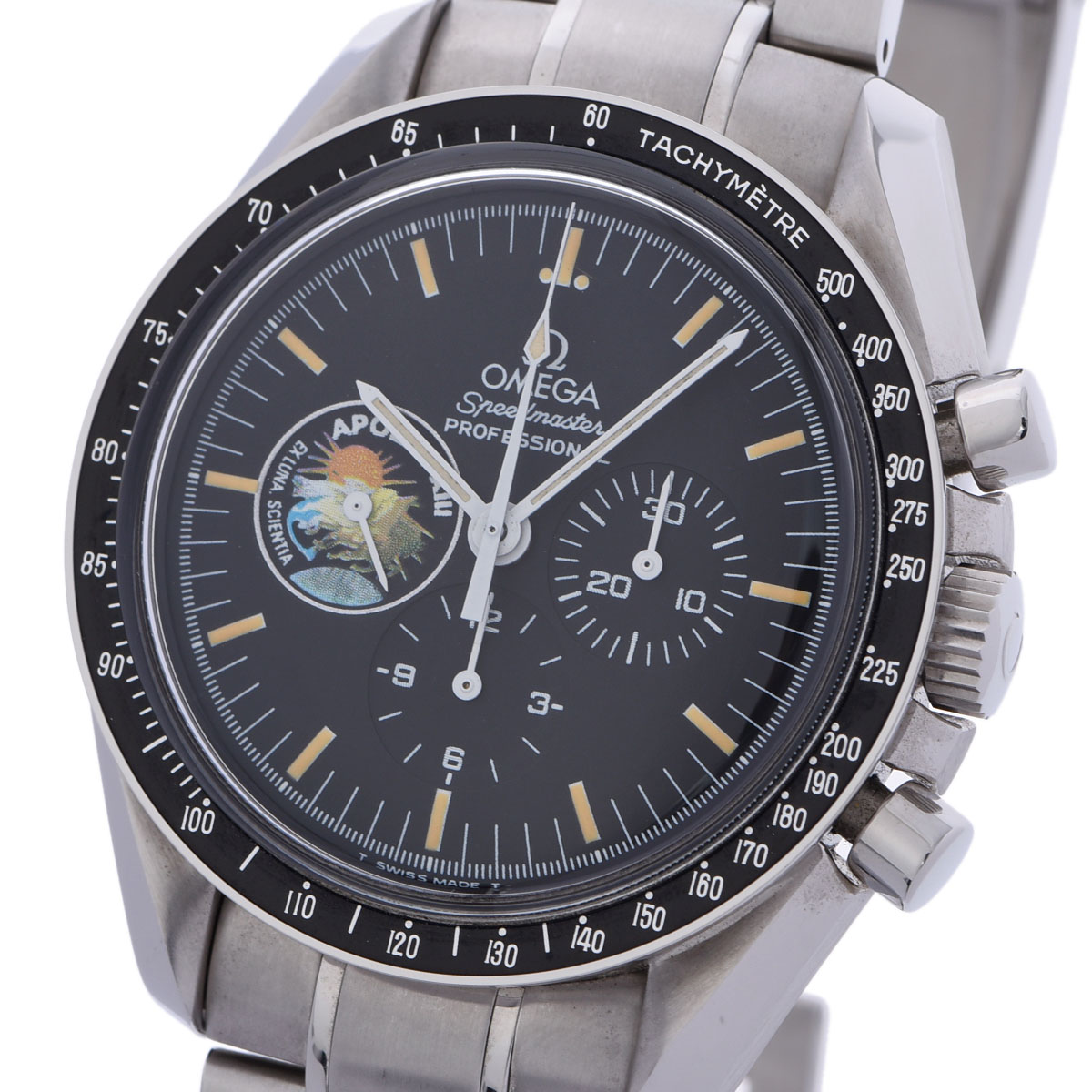 Omega Black Stainless Steel Speedmaster Apollo 13 3595.52 Men's Wristwatch 42 Mm