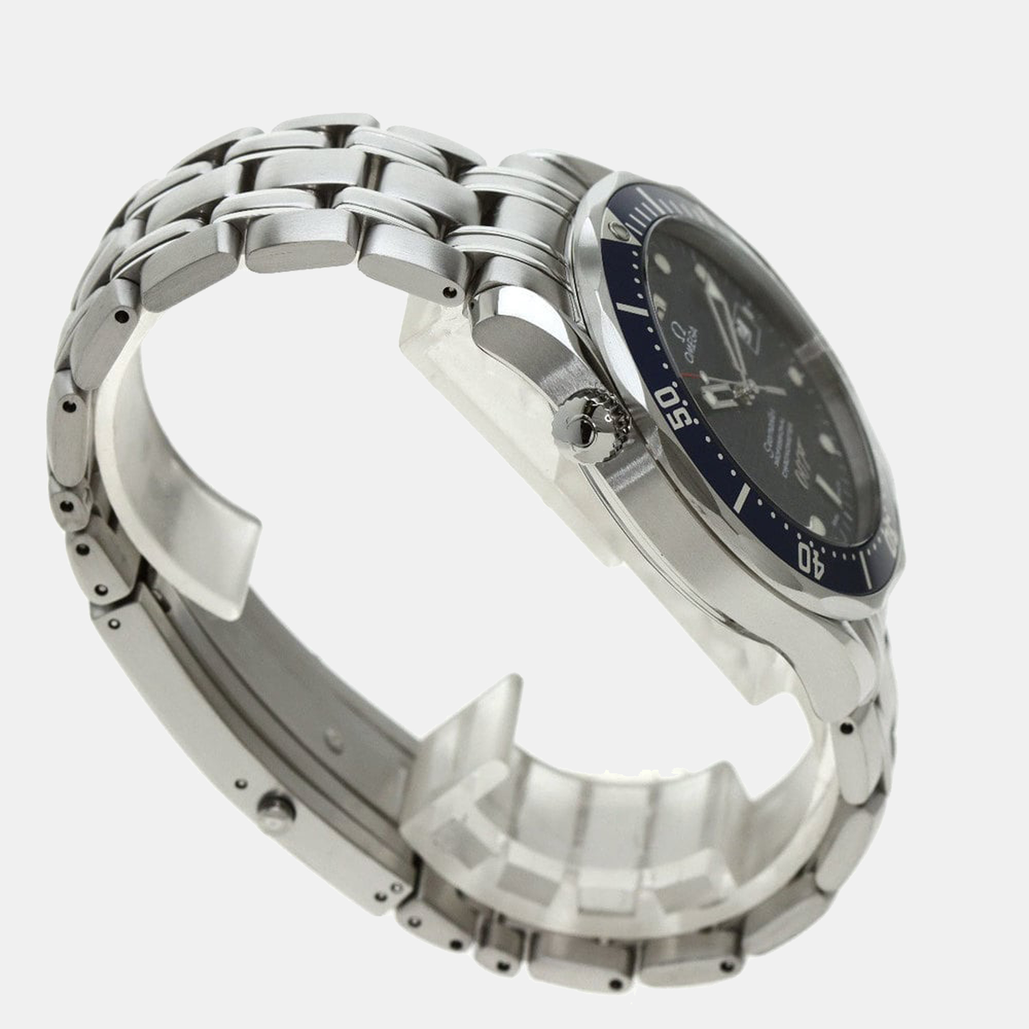 Omega Blue Stainless Steel Seamaster 2537.80 Men's Wristwatch 41.5 Mm