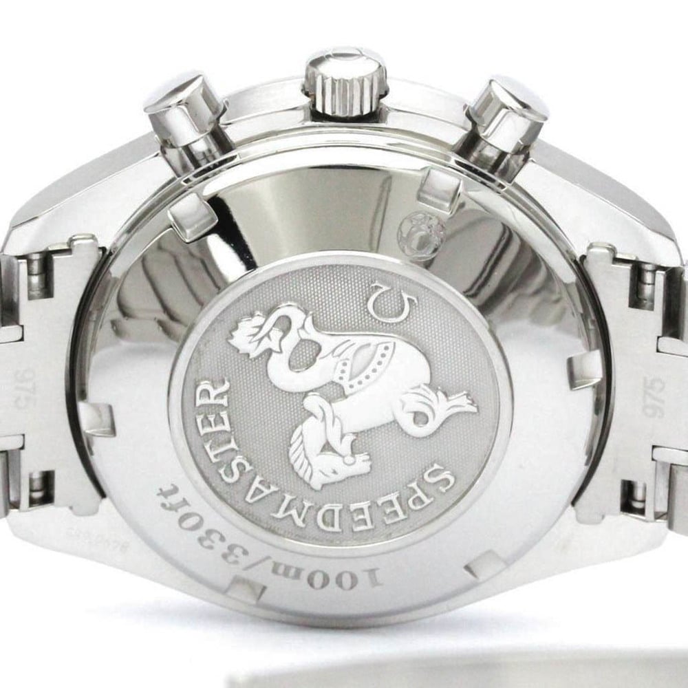 Omega Silver Stainless Steel Speedmaster Date 323.10.40.40.02.001 Men's Wristwatch 40 Mm