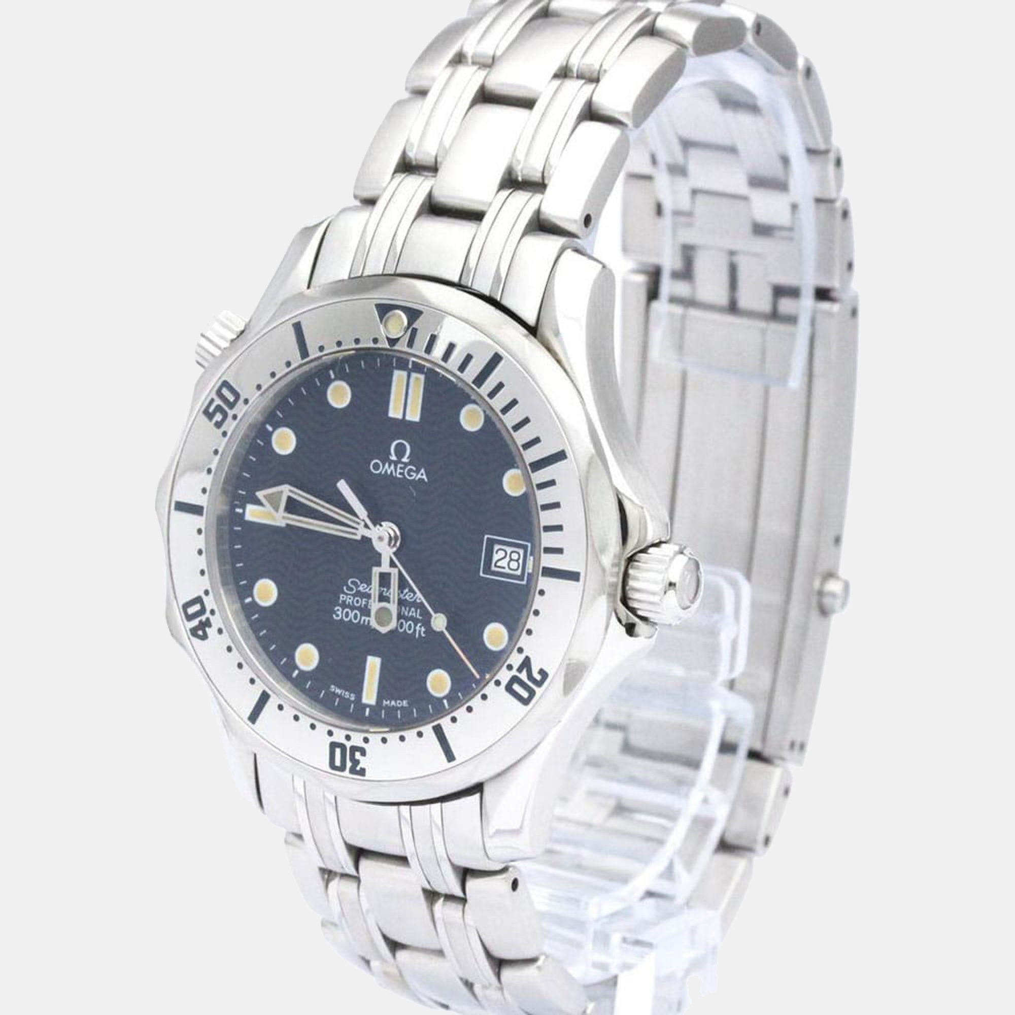 Omega Blue Stainless Steel Seamaster 300M 2562.80 Men's Wristwatch 36 Mm