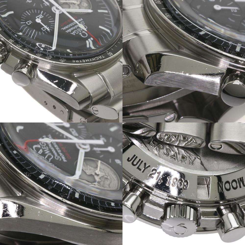 Omega Black Stainless Steel Speedmaster Apollo XVII 311.30.42.30.01.002 Men's Wristwatch 42 Mm