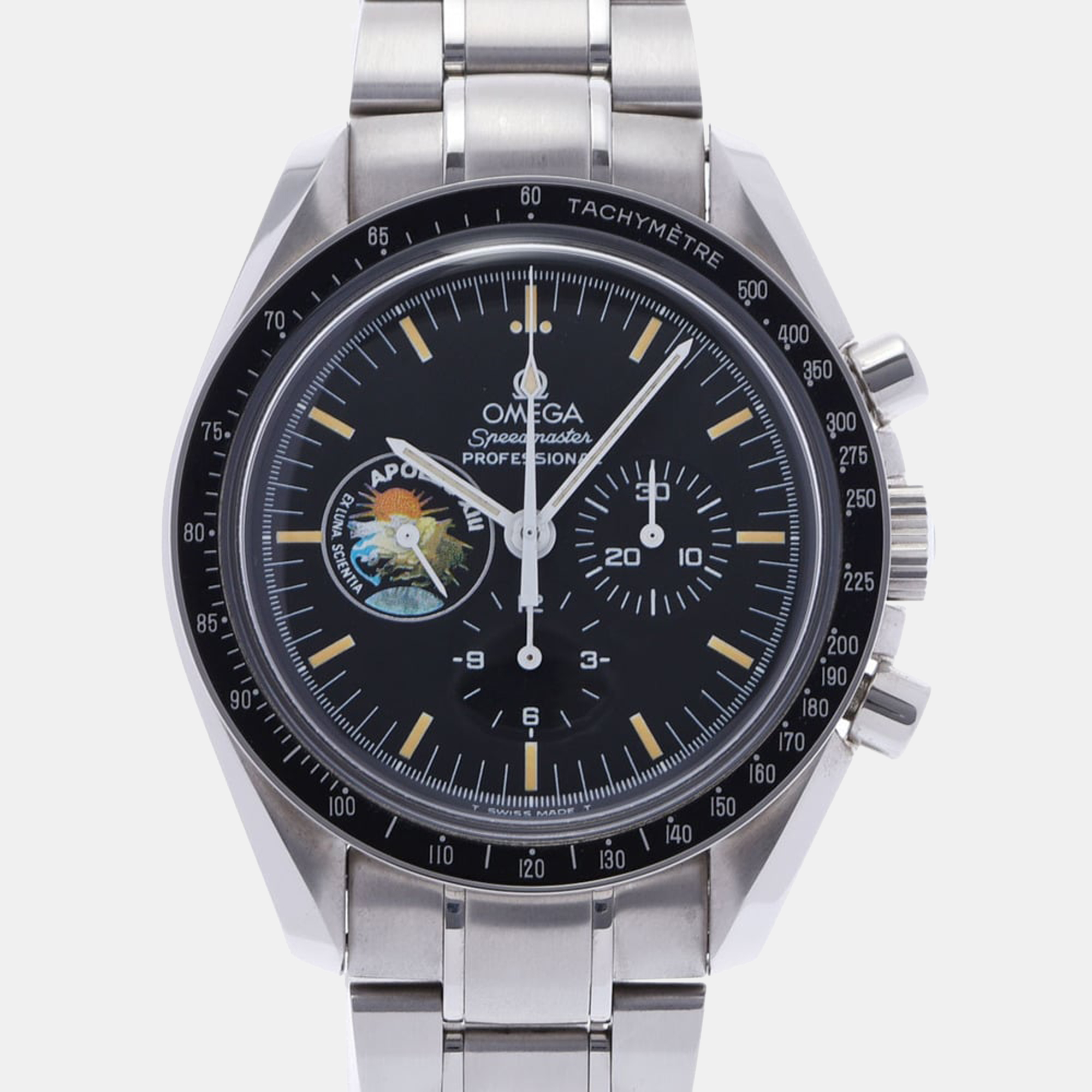 Omega Black Stainless Steel Speedmaster Apollo 13 Deadstock 3595.52 Men's Wristwatch 43 Mm