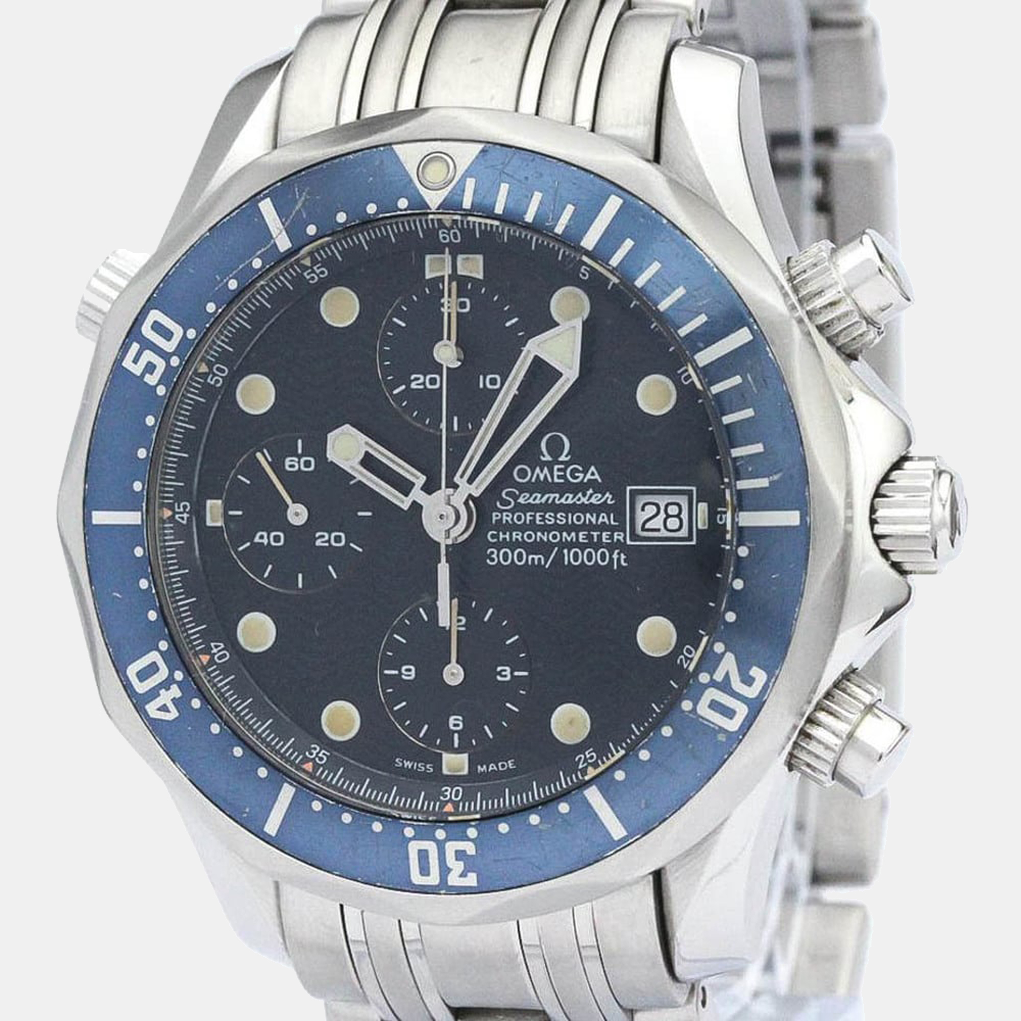 Omega Blue Stainless Steel Seamaster 300M 2599.80 Men's Wristwatch 42 Mm