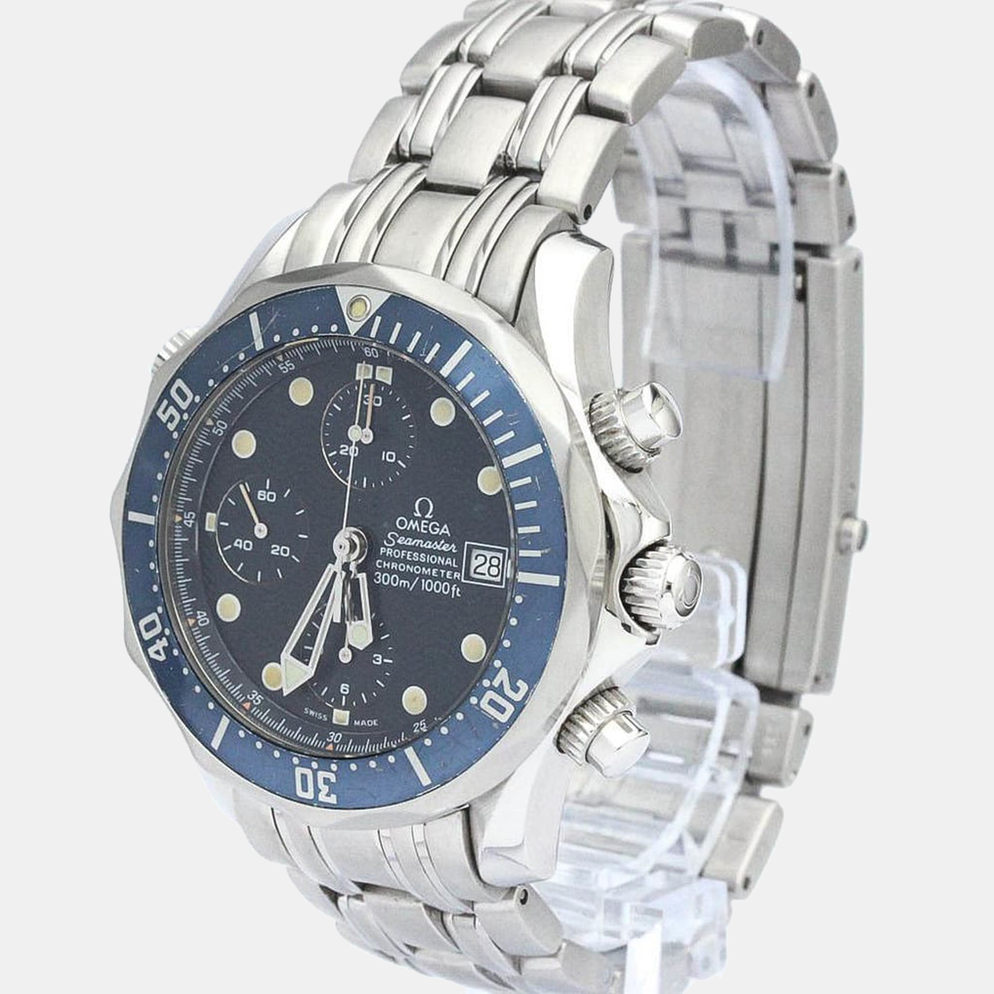 Omega Blue Stainless Steel Seamaster 300M 2599.80 Men's Wristwatch 42 Mm