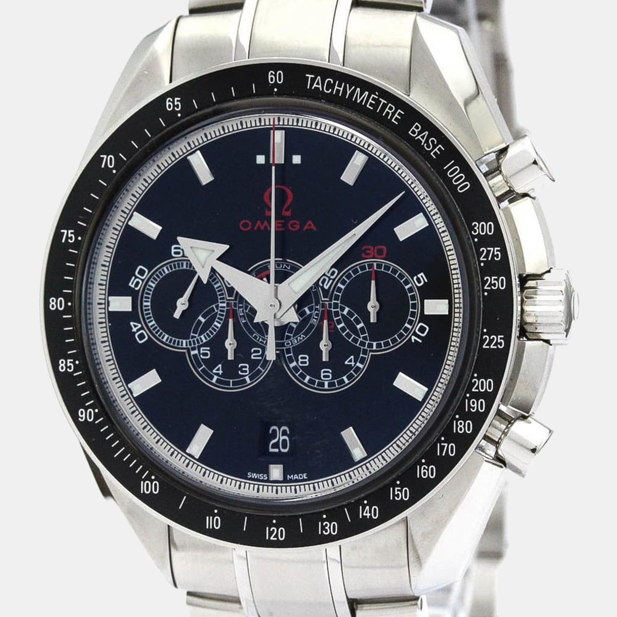Omega Black Stainless Steel Speedmaster Olympic Limited Edition 321.30.44.52.01.001 Men's Wristwatch 44 Mm