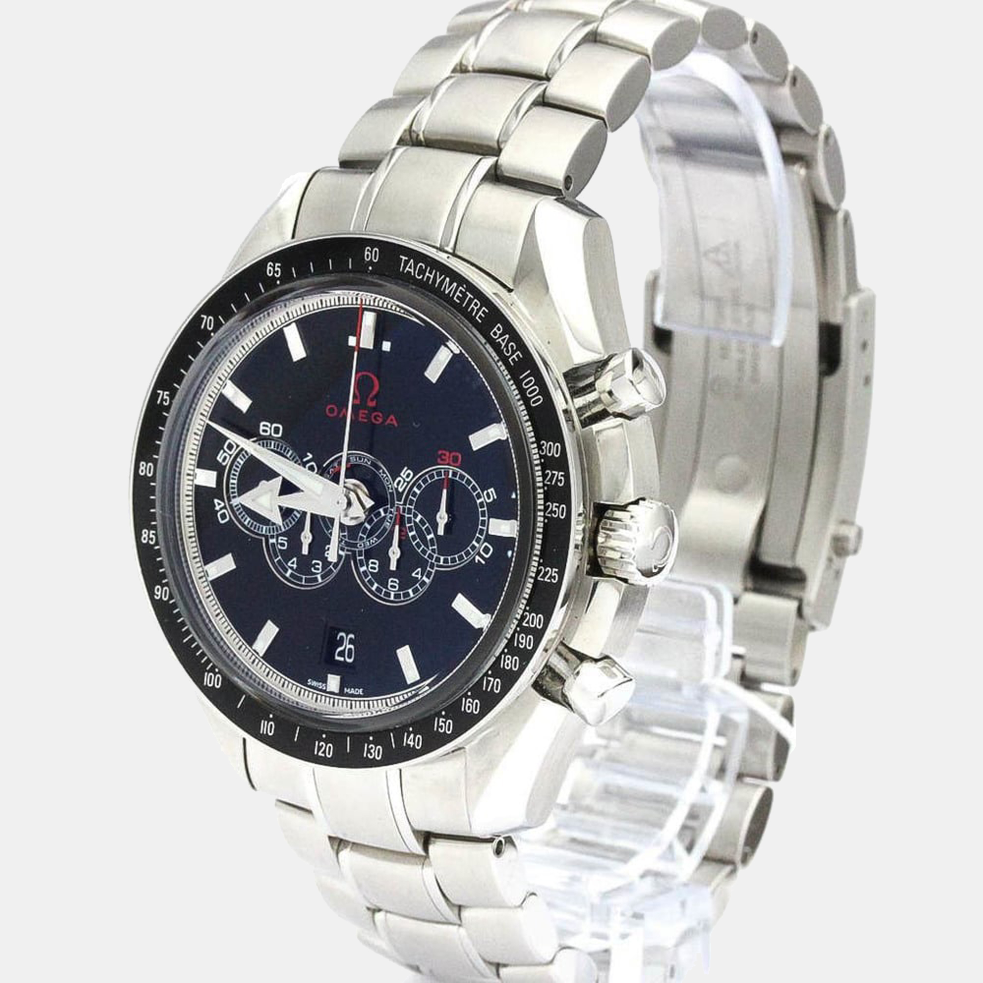 Omega Black Stainless Steel Speedmaster Olympic Limited Edition 321.30.44.52.01.001 Men's Wristwatch 44 Mm