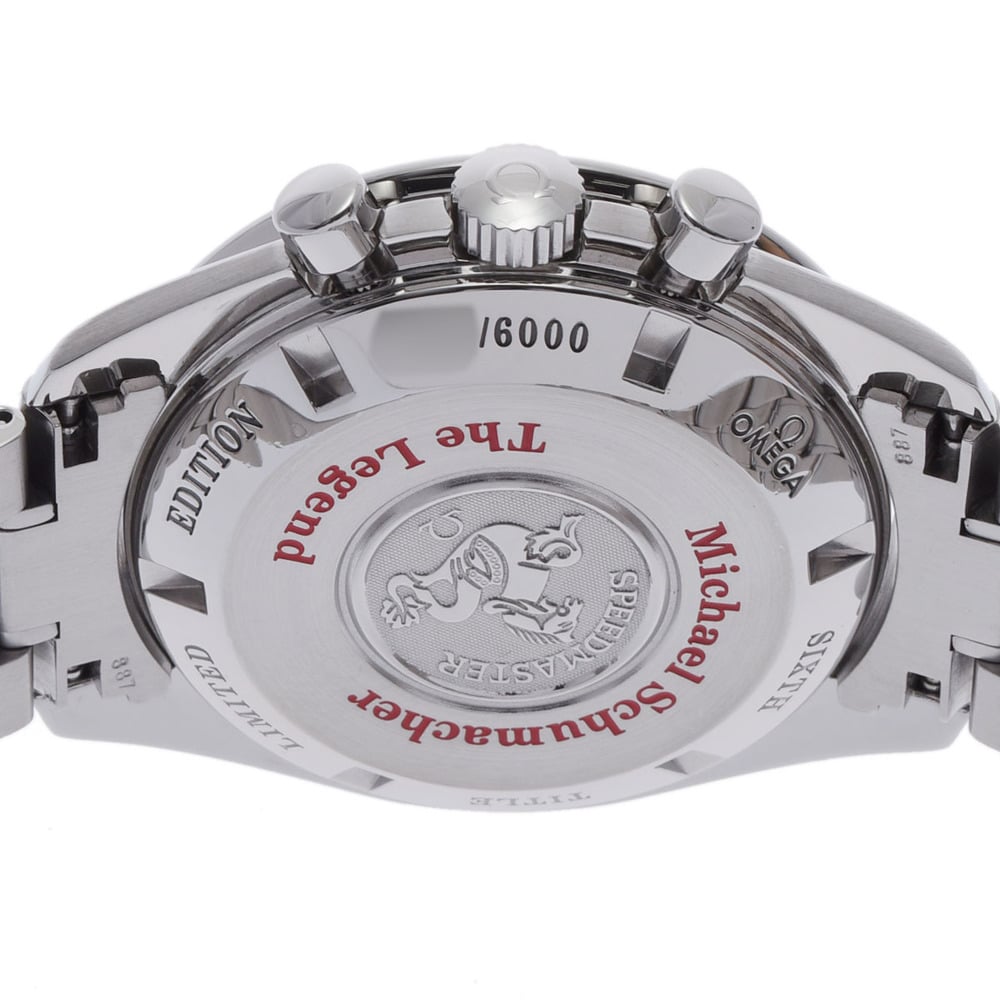 Omega White Stainless Steel Speedmaster Legend Michael Schumacher 3559.32 Men's Wristwatch 42 Mm
