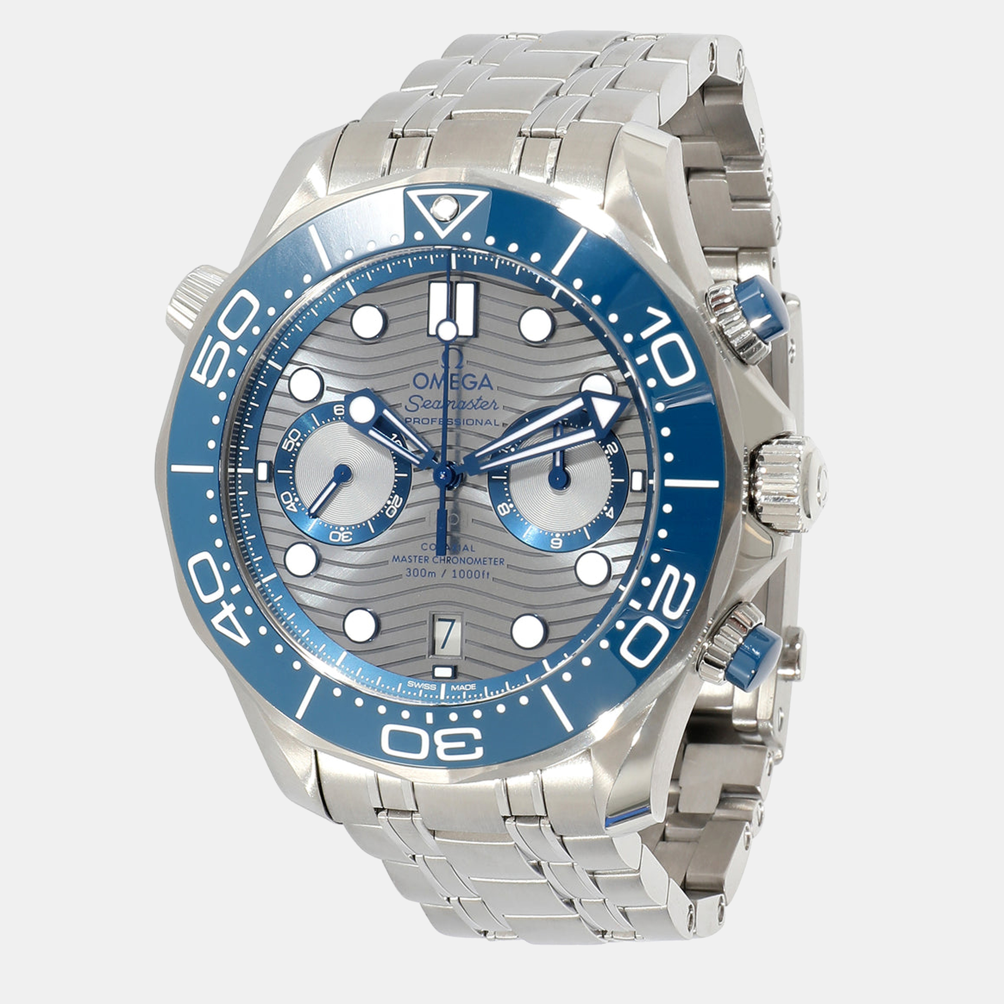 Omega Grey Stainless Steel Seamaster 210.30.44.51.06.001 Men's Wristwatch 44 Mm