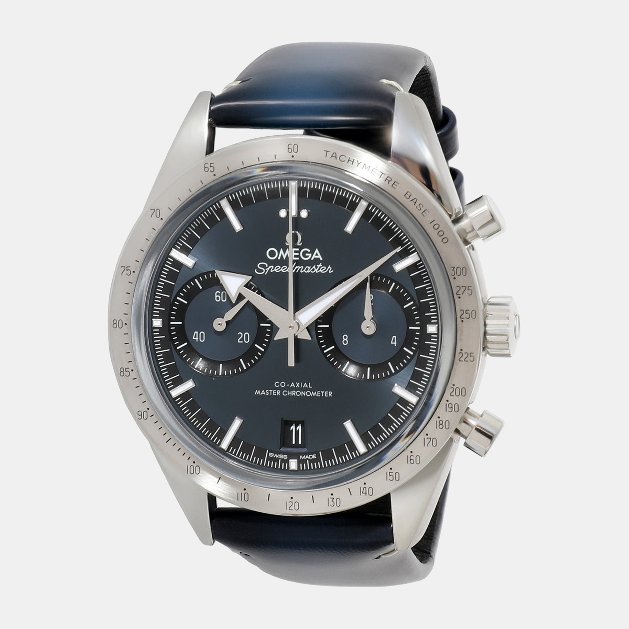 Omega blue stainless steel speedmaster 332.12.41.51.03.001 men's wristwatch 40.5 mm