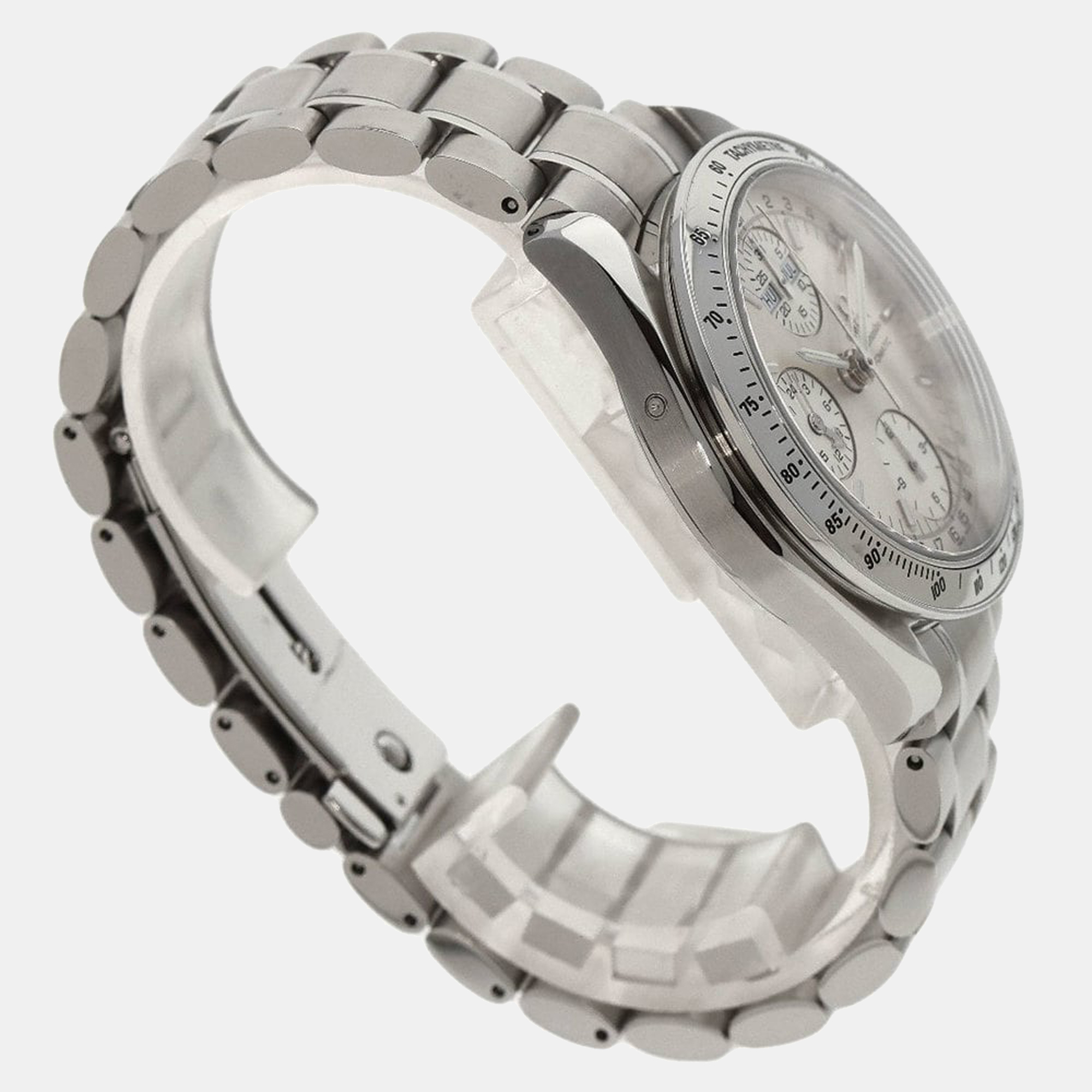 Omega Silver Stainless Steel Speedmaster Triple Calendar 3523.30 Automatic Chronograph Men's Wristwatch 39mm