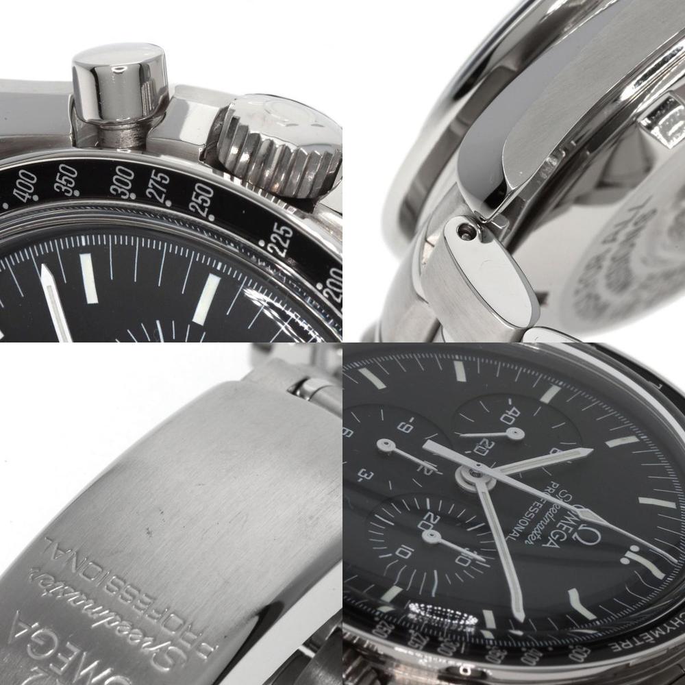 Omega Black Stainless Steel Speedmaster 3570.5 Manual Winding Men's Wristwatch 42mm