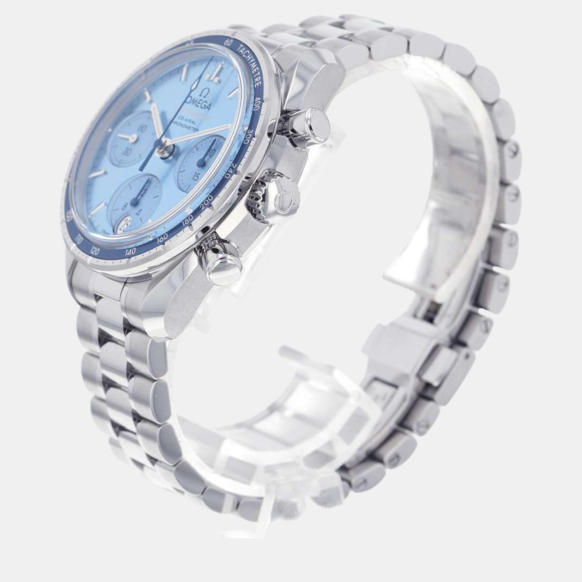 

Omega Blue Stainless Steel Speedmaster 324.30.38.50.03.001 Men's Wristwatch 38 mm