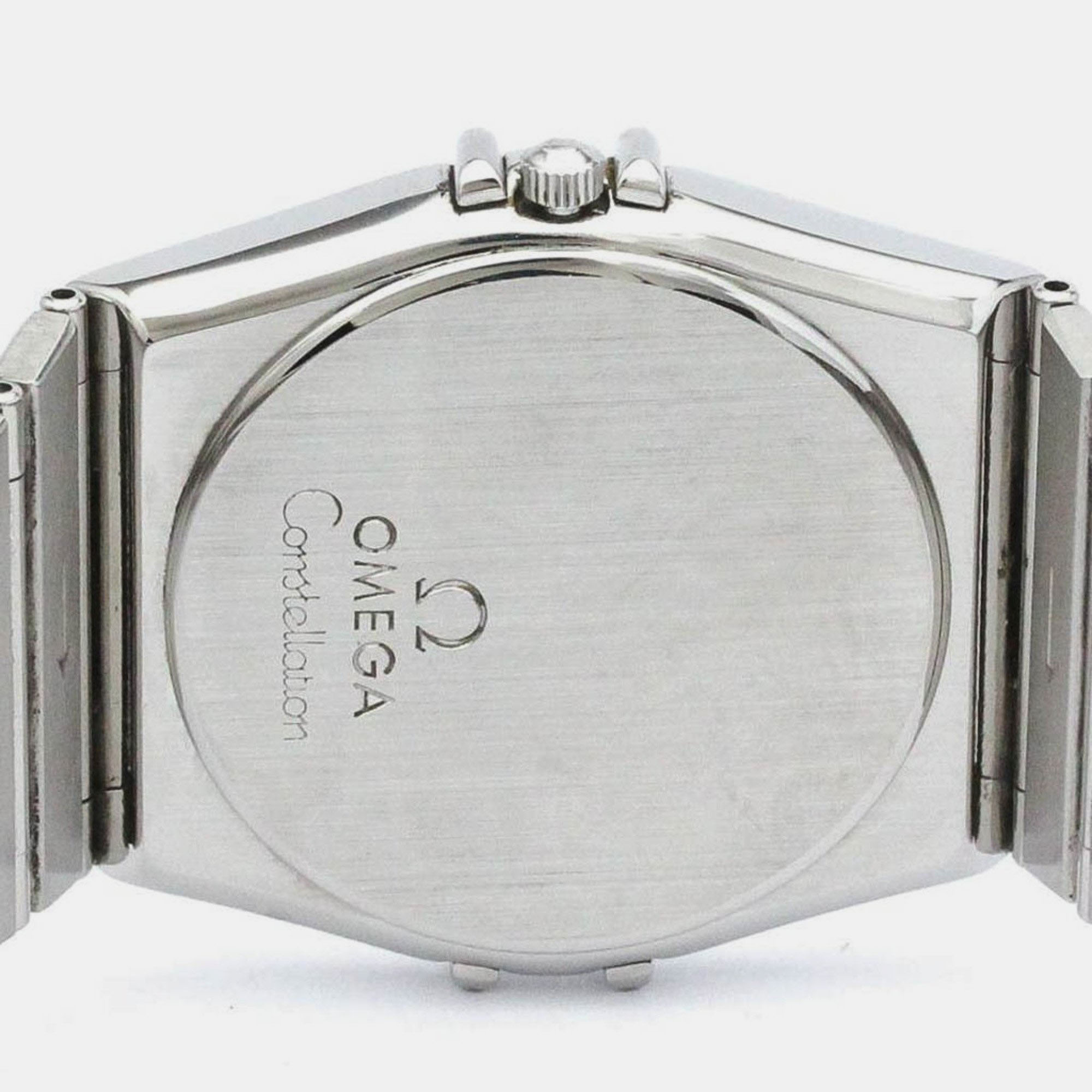Omega Silver Stainless Steel Constellation 396.1070 Quartz Men's Wristwatch 35 Mm