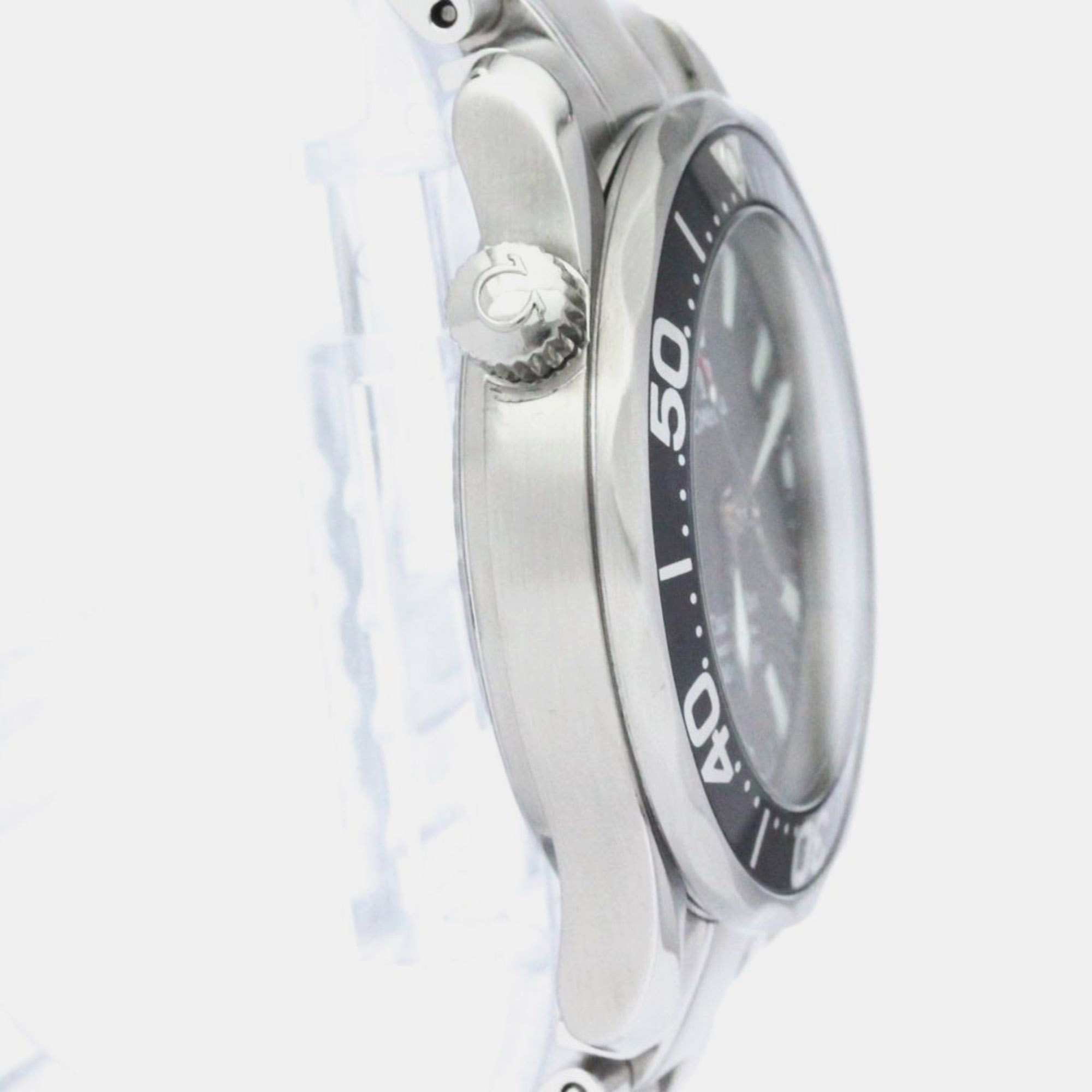 Omega Black Stainless Steel Seamaster 2262.50 Quartz Men's Wristwatch 36 Mm