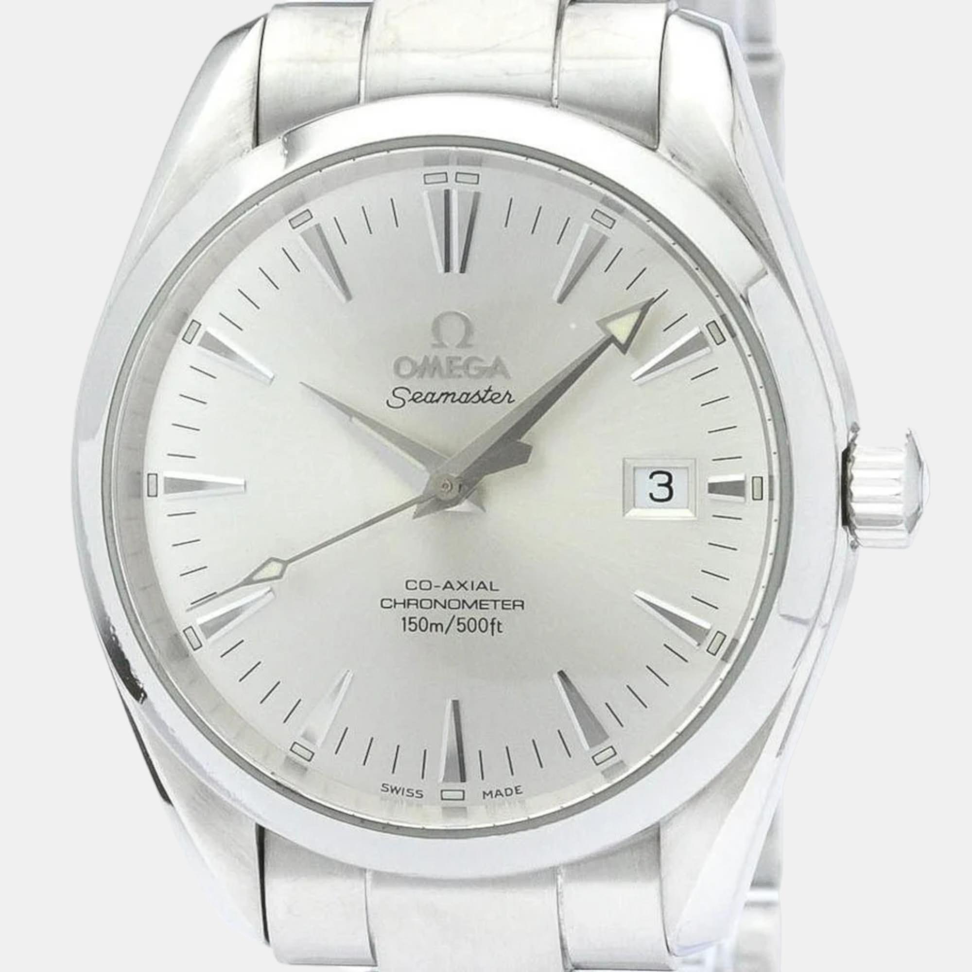 Omega silver stainless steel seamaster aqua terra 2503.30  automatic men's wristwatch 39 mm