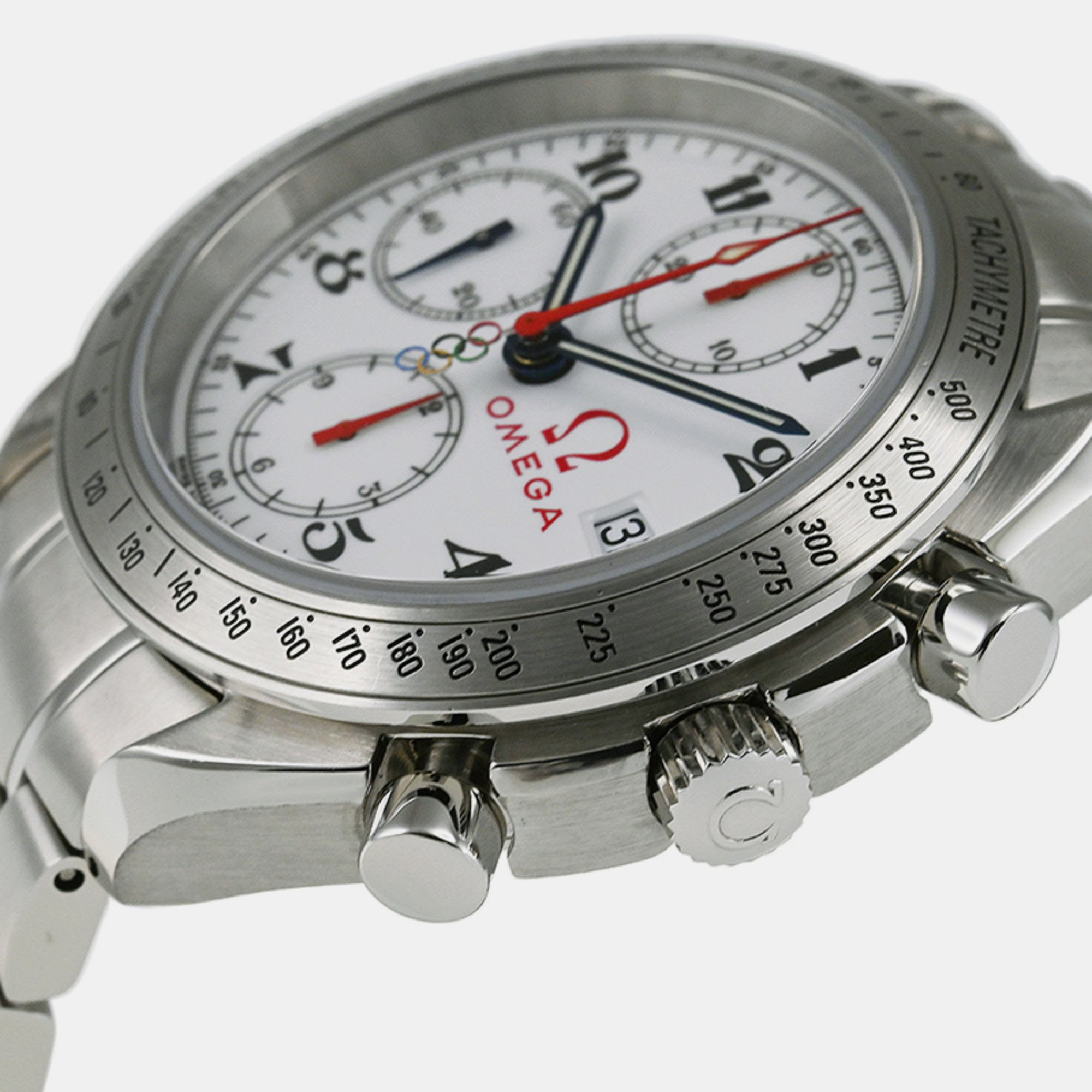 Omega White Stainless Steel Speedmaster 323.10.40.40.04.001 Automatic Men's Wristwatch 40 Mm