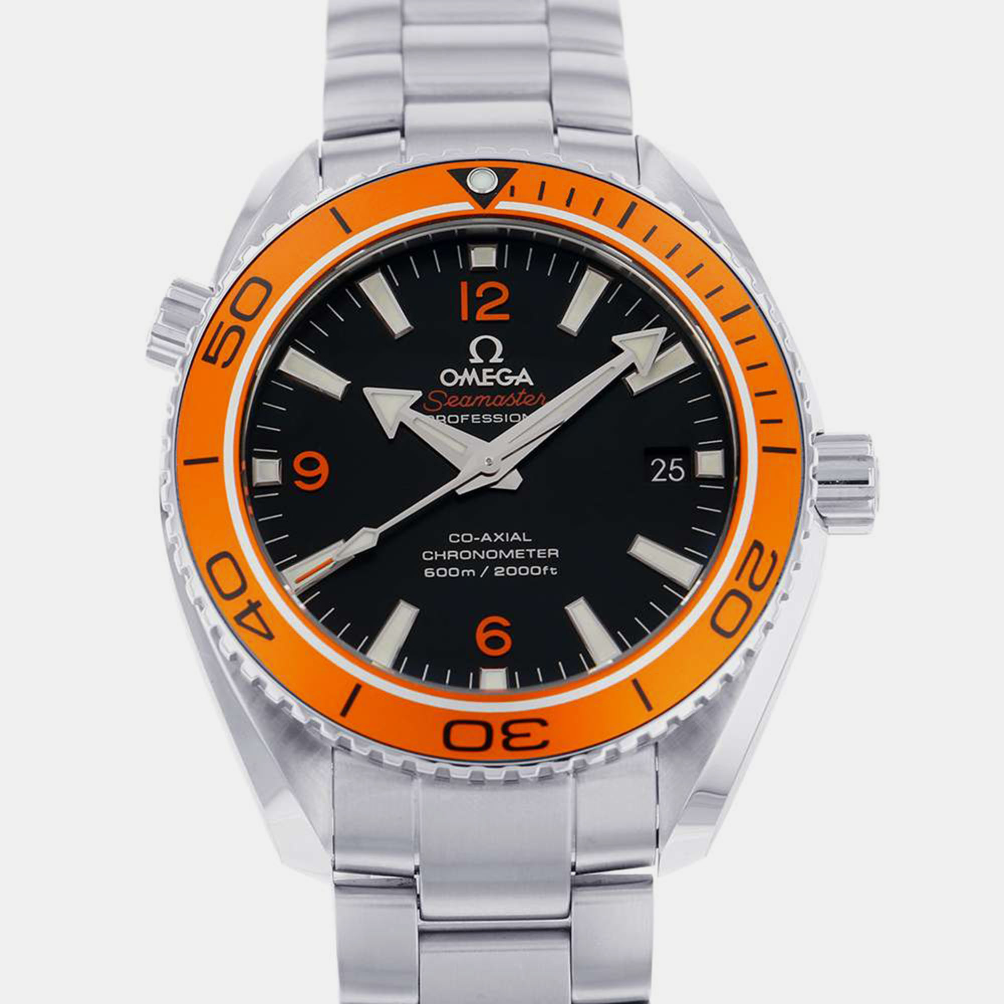 Omega Black Stainless Steel Seamaster 232.30.42.21.01.002 Automatic Men's Wristwatch 42 Mm