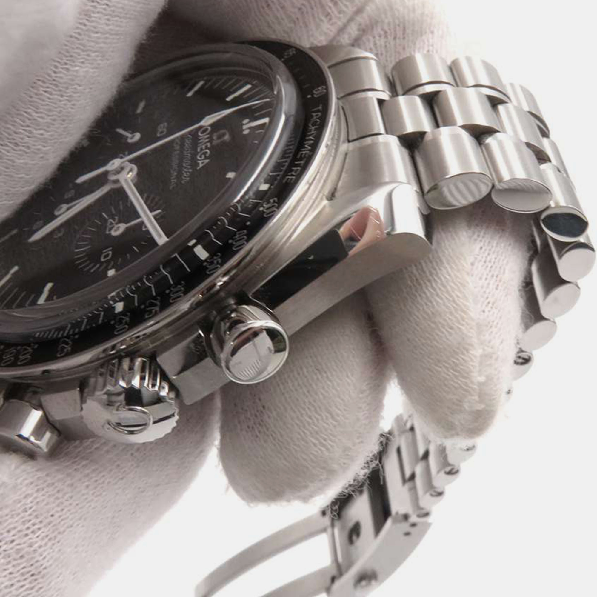 Omega Black Stainless Steel Speedmaster 310.30.42.50.01.002 Manual Winding Men's Wristwatch 42 Mm