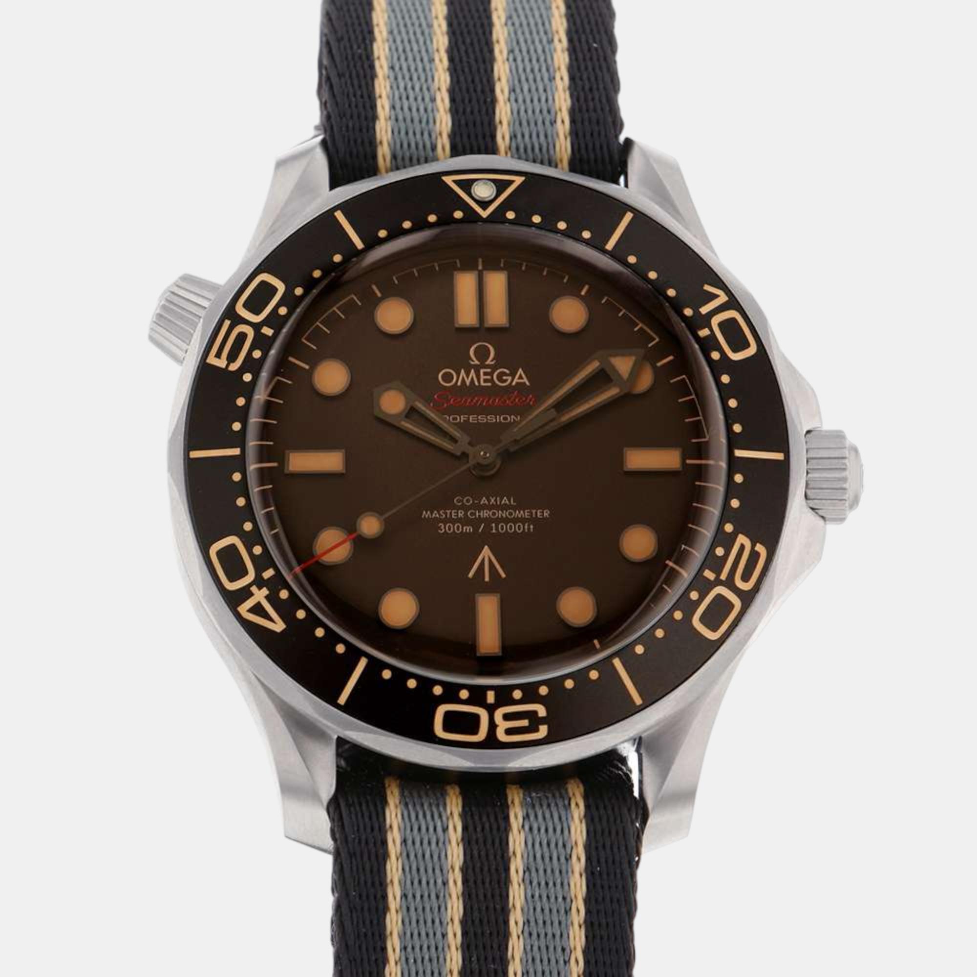 Omega Brown Titanium Seamaster 210.92.42.20.01.001 Automatic Men's Wristwatch 42 Mm