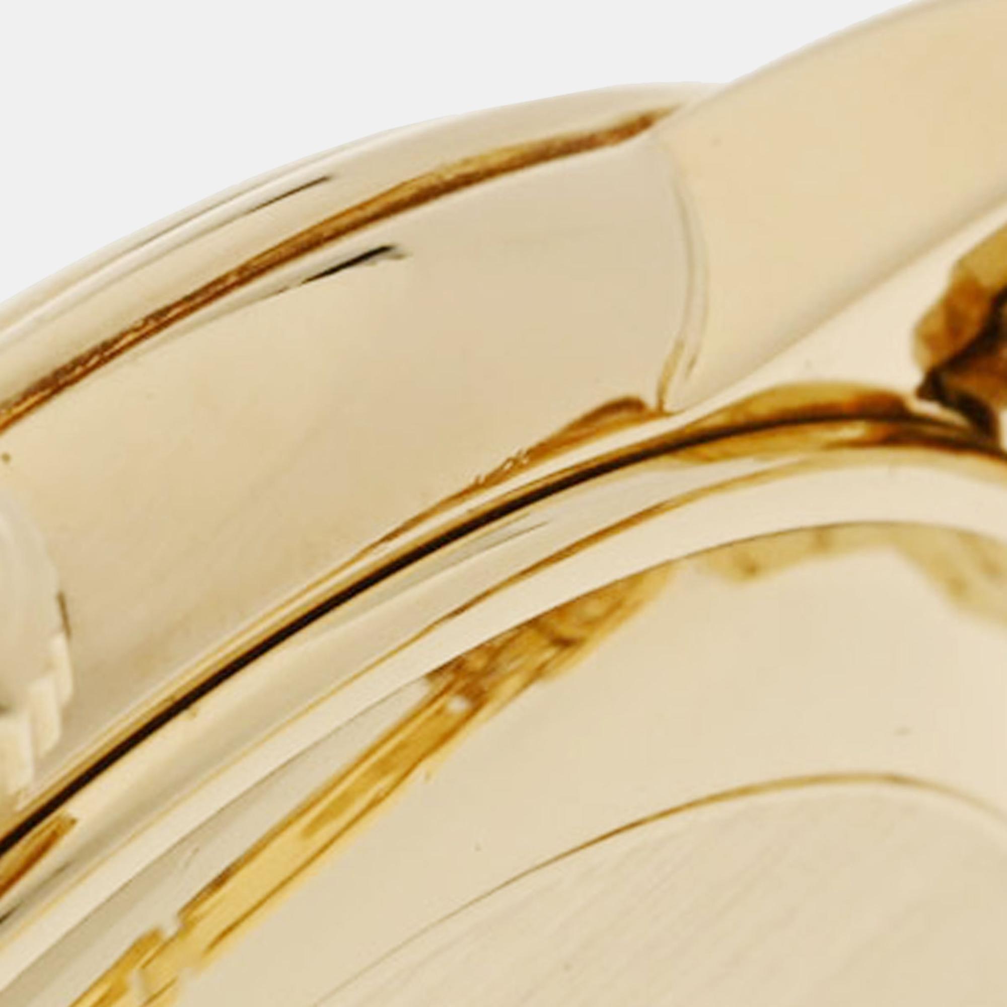 Omega Silver 18k Yellow Gold De Ville Prestige 168.1050 Automatic Men's Wristwatch 35 Mm