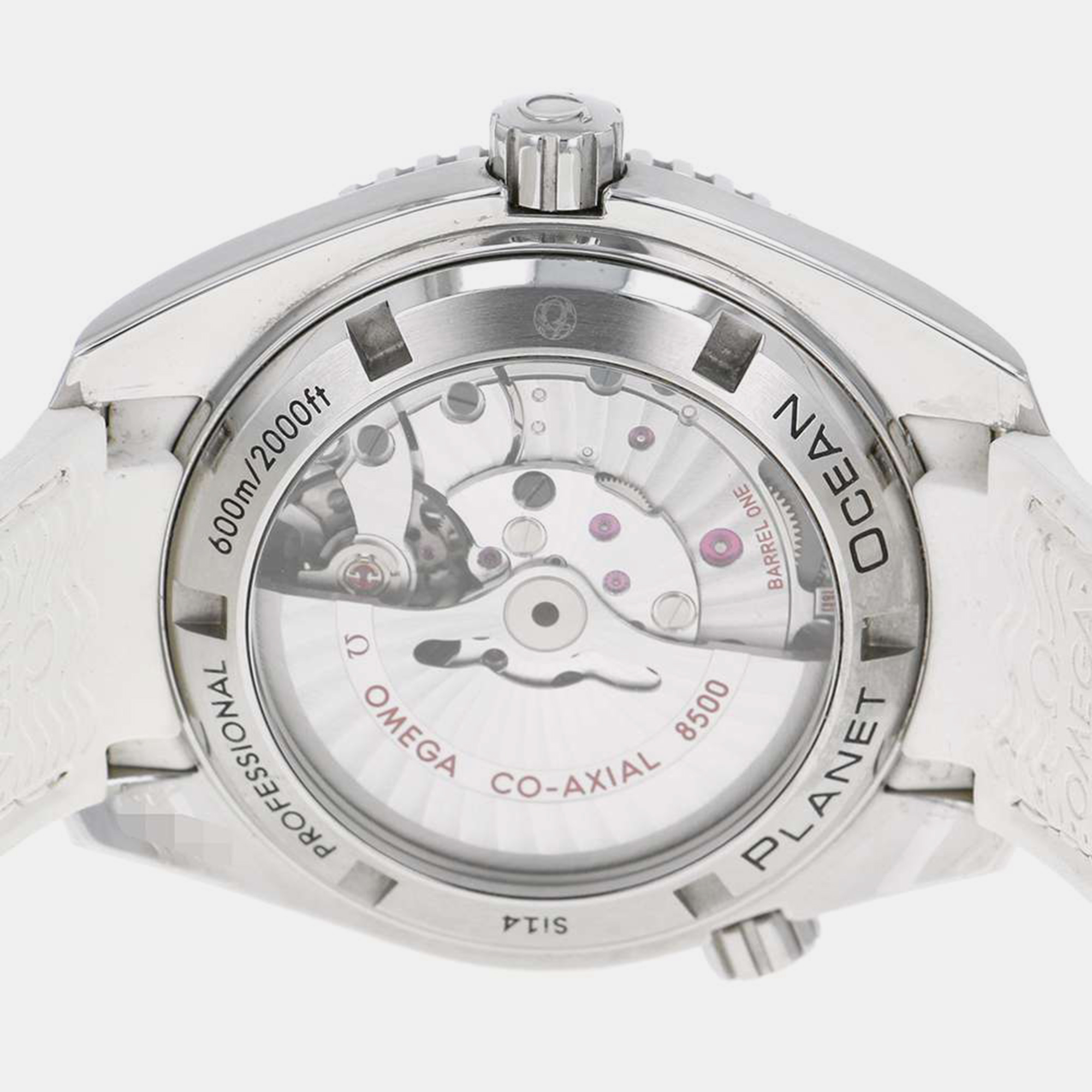 Omega White Stainless Steel Seamaster Planet Ocean 232.32.42.21.04.001 Automatic Men's Wristwatch 42 Mm