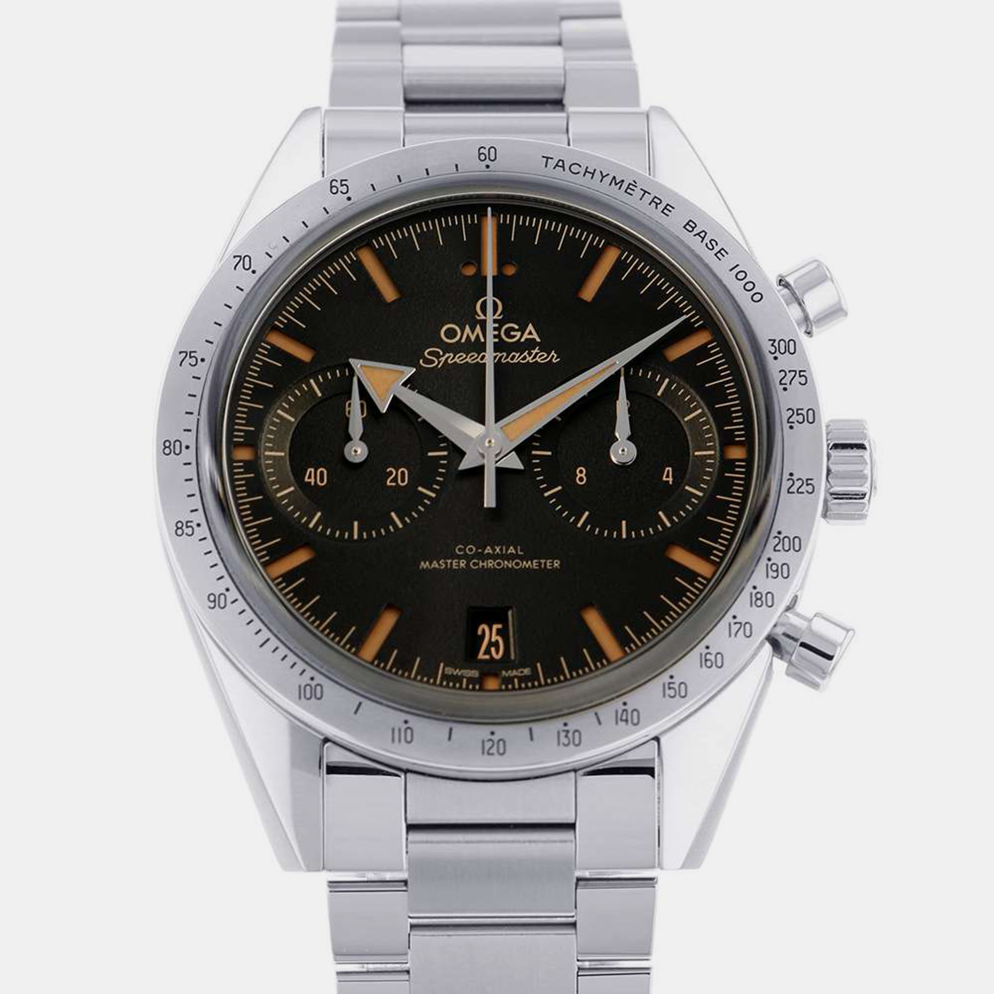 Omega black stainless steel speedmaster 332.10.41.51.01.001 manual winding men's wristwatch 40.5 mm