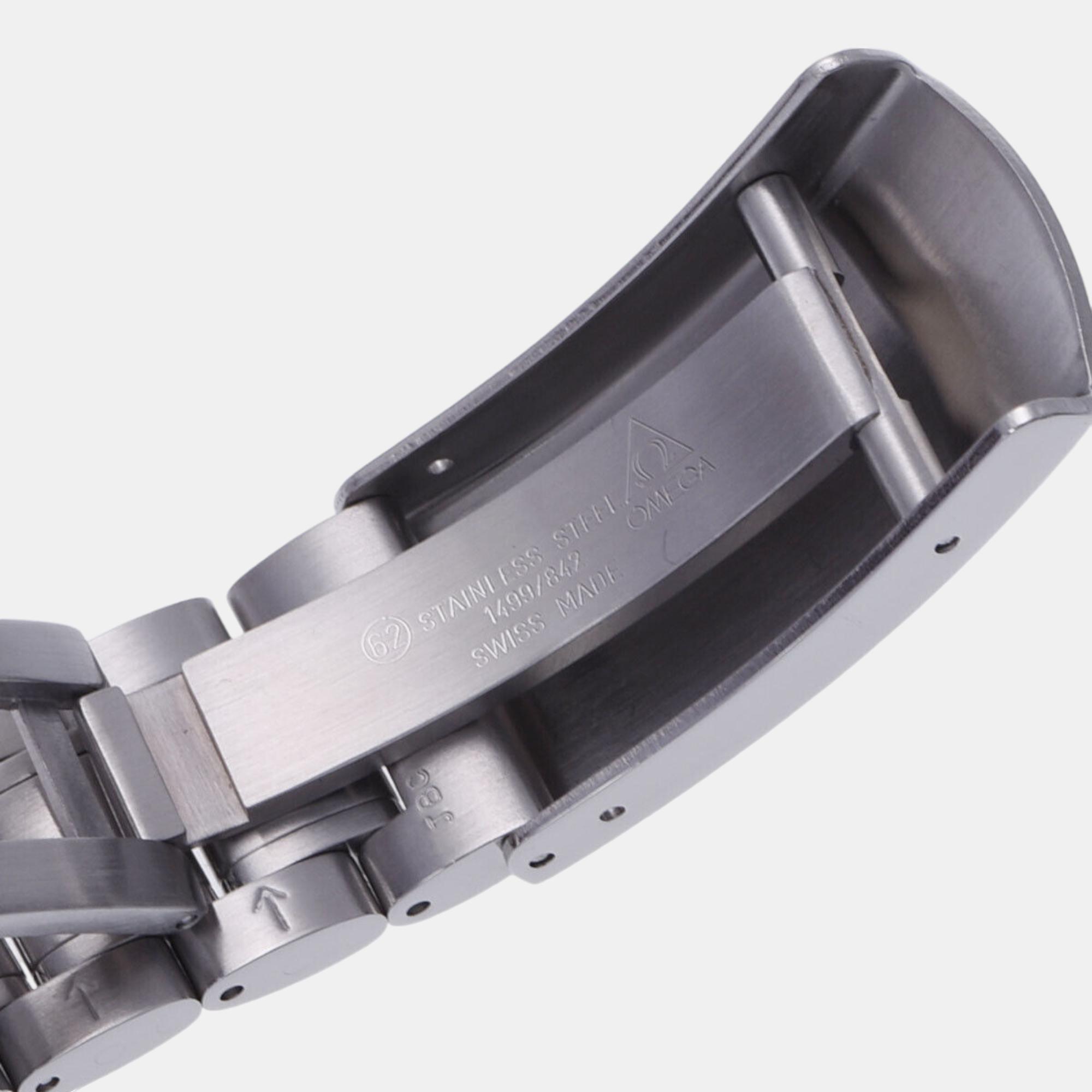 Omega Black Stainless Steel Speedmaster 3597.21 Automatic Men's Wristwatch 40 Mm