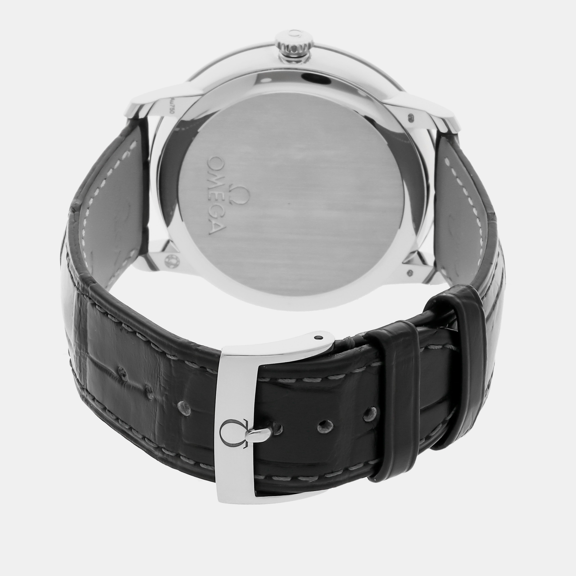 Omega White 18k White Gold De Ville Prestige 424.53.40.20.04.001 Automatic Men's Wristwatch 39 Mm