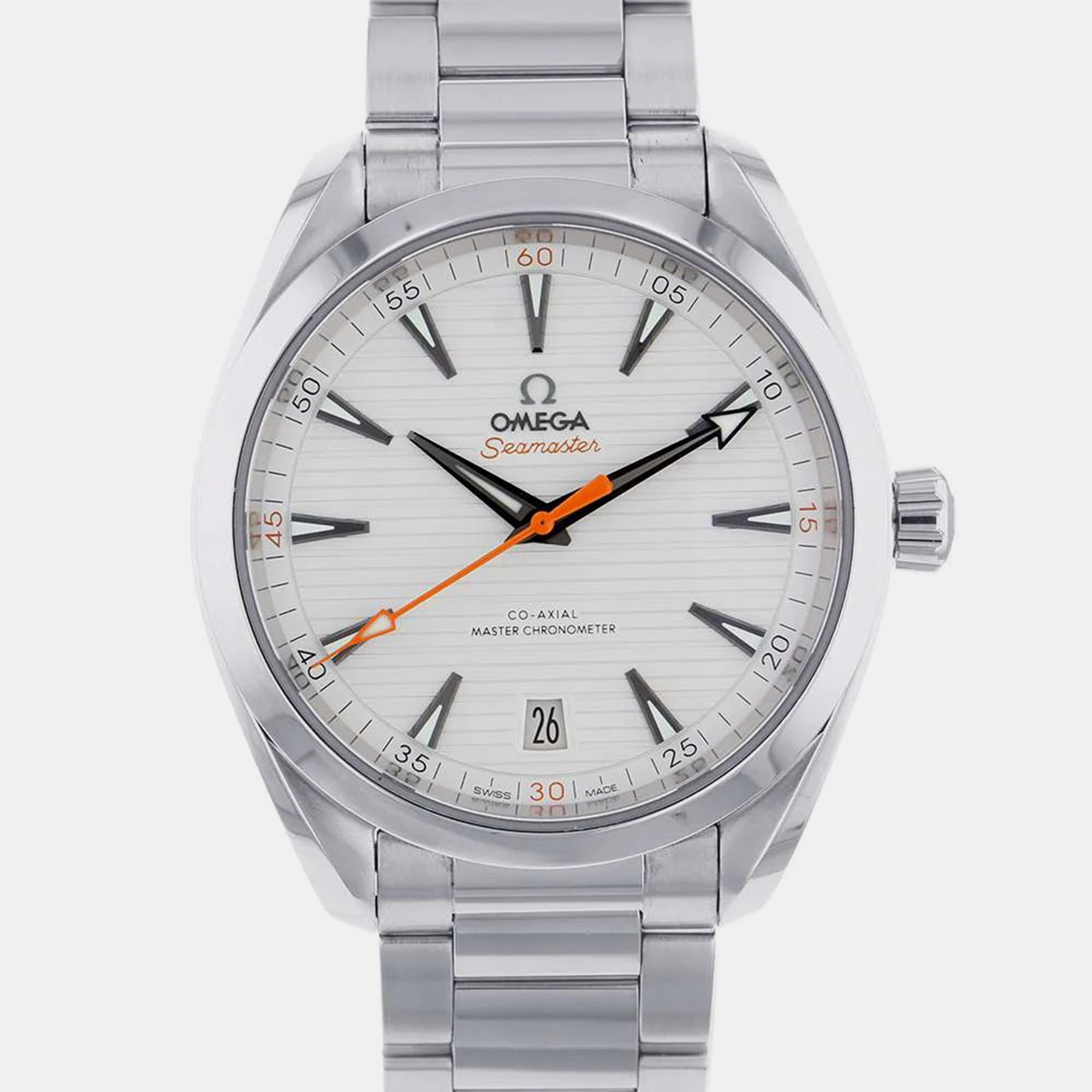 Omega silver stainless steel seamaster aqua terra  220.10.41.21.02.001 automatic men's wristwatch 41 mm