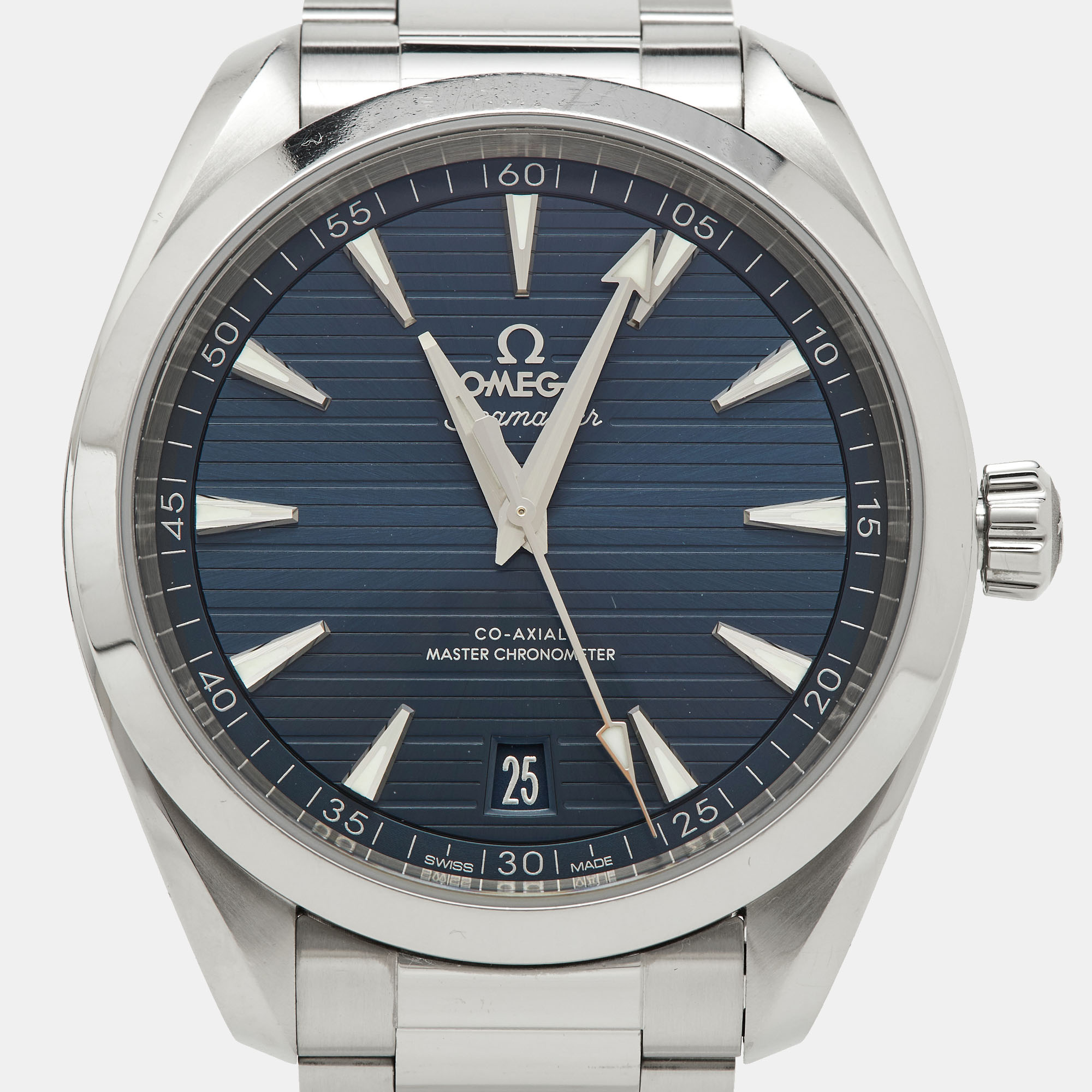 Omega Blue Stainless Steel Seamaster Aqua Terra 220.10.41.21.03.004 Men's Wristwatch 41 Mm