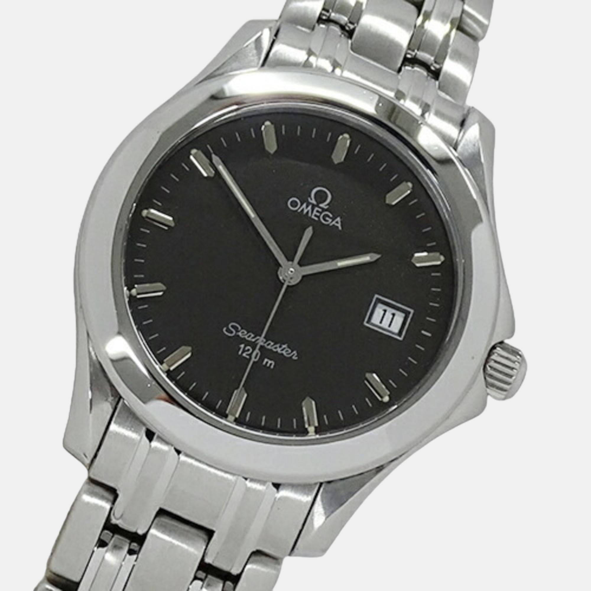 Omega Black Stainless Steel Seamaster 2511.52 Quartz Men's Wristwatch 36 mm
Omega Black Stainless Steel Seamaster 2511.52 Quartz Men's Wristwatch 36 mm