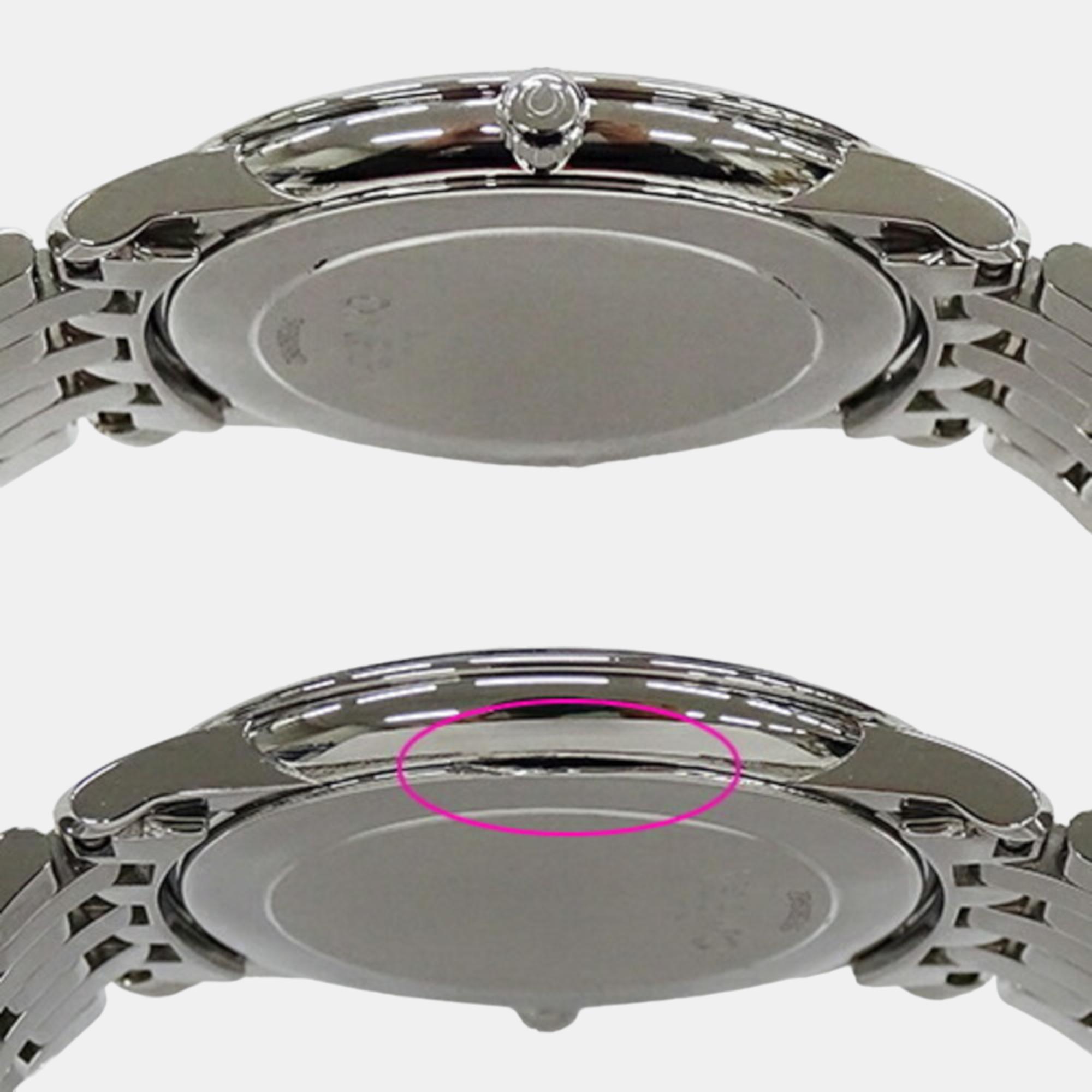 Omega Black Stainless Steel De Ville Prestige 4510.50 Quartz Men's Wristwatch 34 Mm