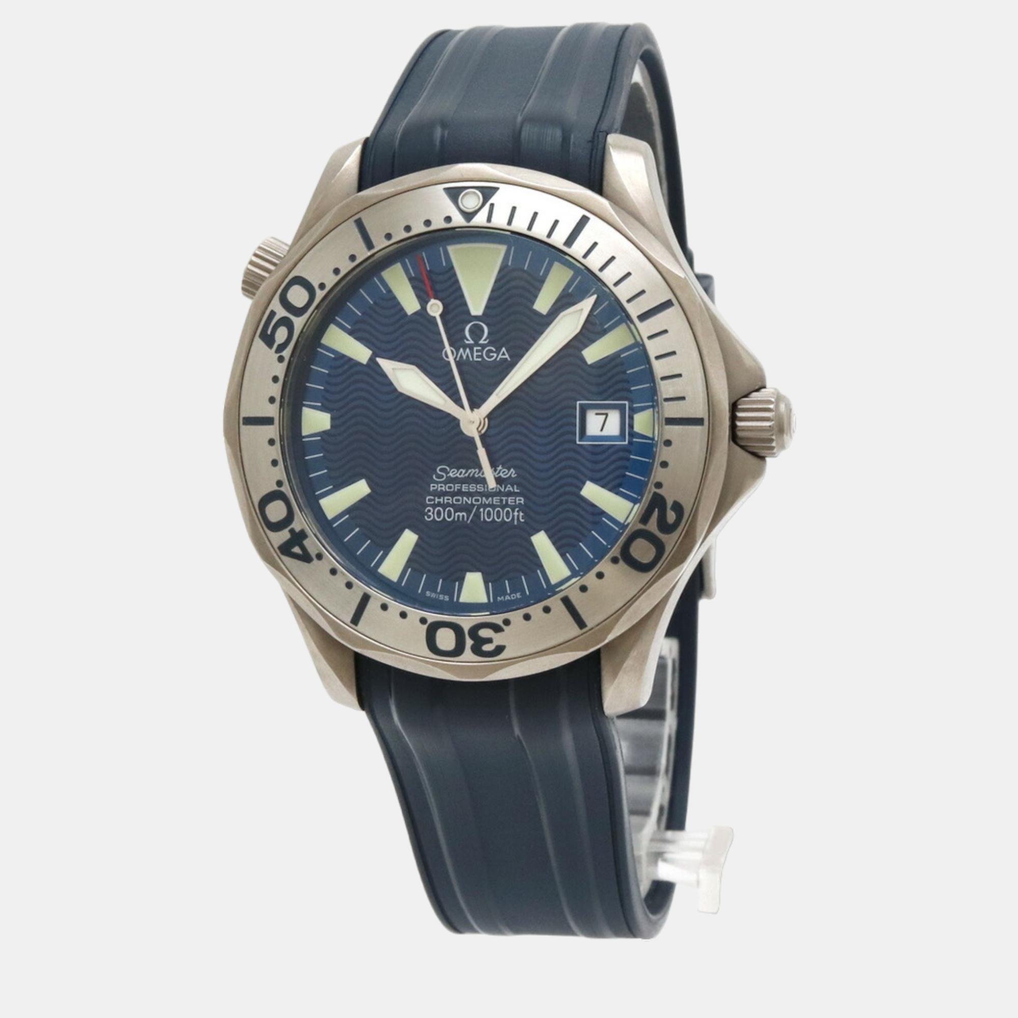 Omega Blue Titanium Seamaster 2231.80 Automatic Men's Wristwatch 41 Mm