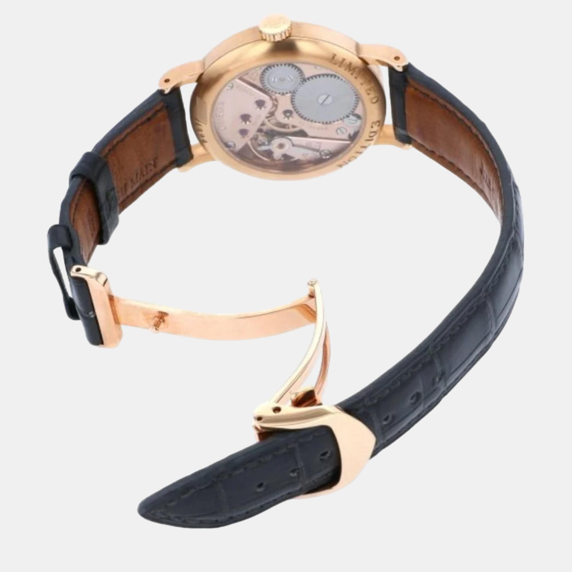 Omega Gold 18k Rose Gold Renaissance 5950.30.03 Manual Winding Men's Wristwatch 36 Mm