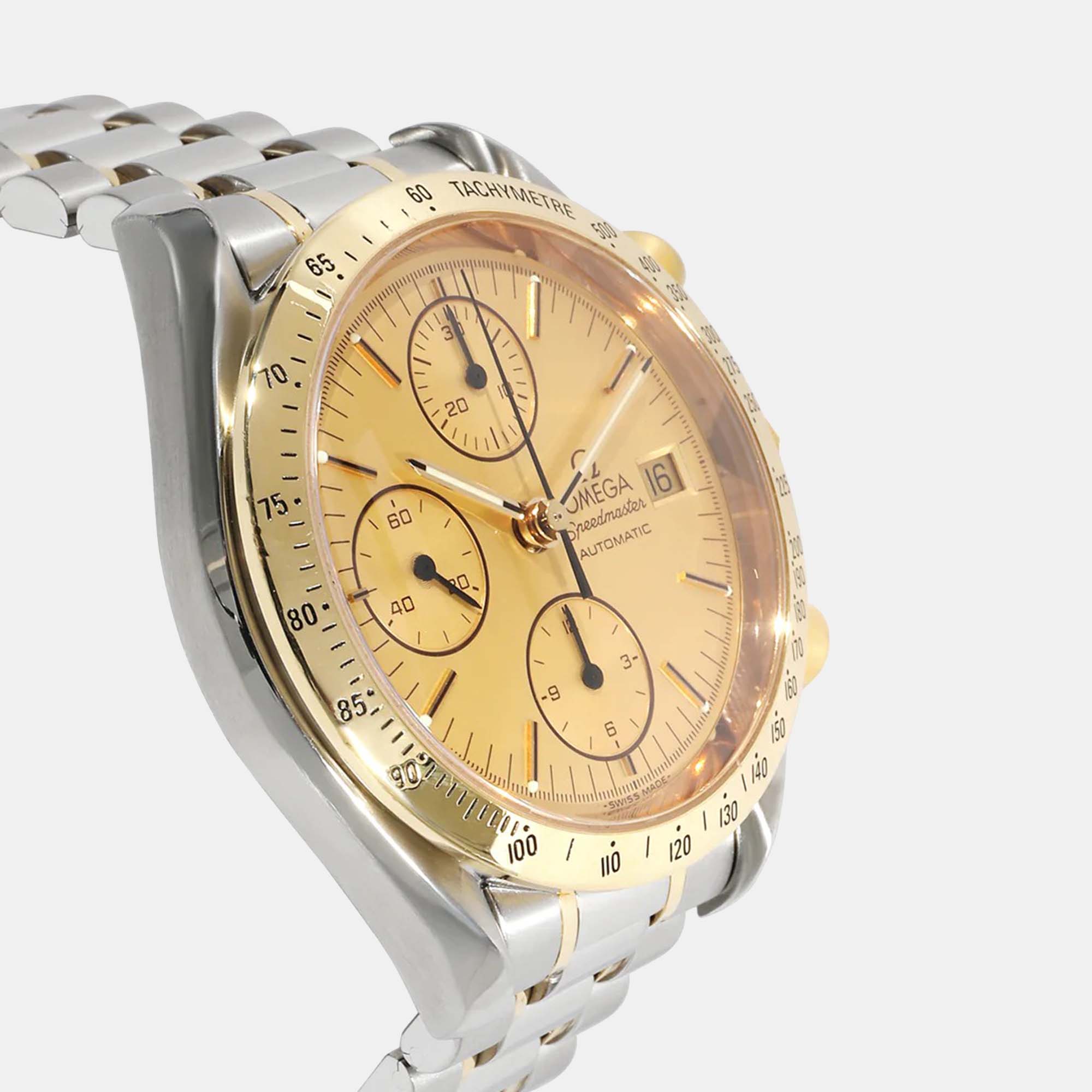 Omega Champagne 18k Yellow Gold And Stainless Steel Speedmaster 3311.10.00 Automatic Men's Wristwatch 39 Mm