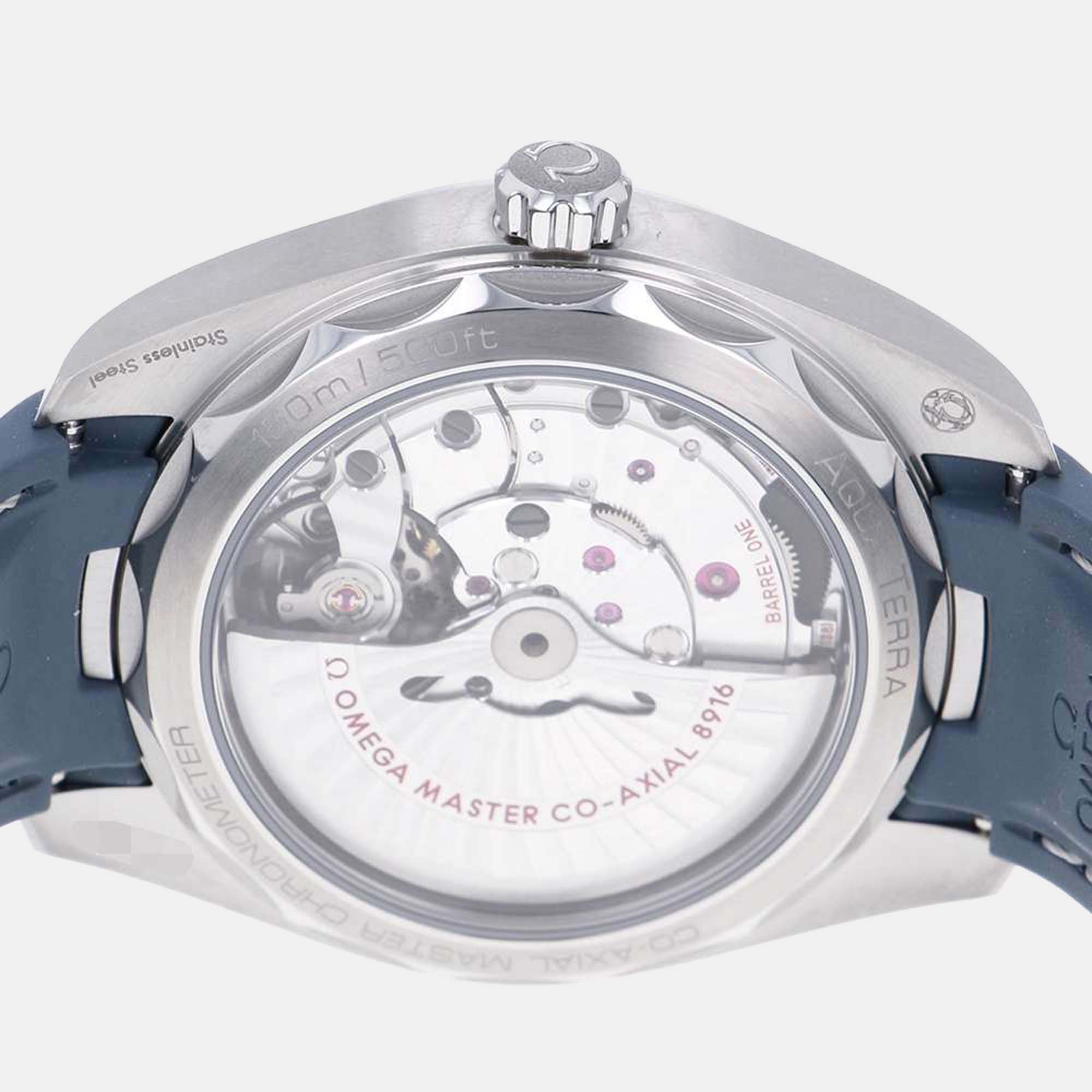 Omega Blue Stainless Steel Seamaster Aqua Terra 220.12.41.21.03.005 Automatic Men's Wristwatch 41 Mm