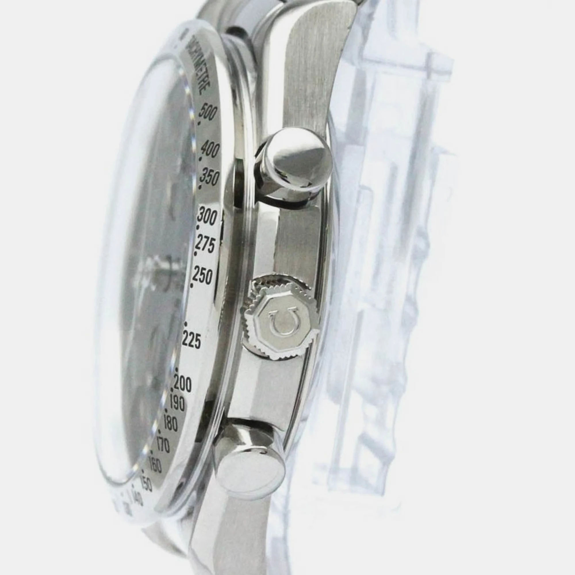 Omega Blue Stainless Steel Speedmaster 3511.80 Automatic Men's Wristwatch 39 Mm