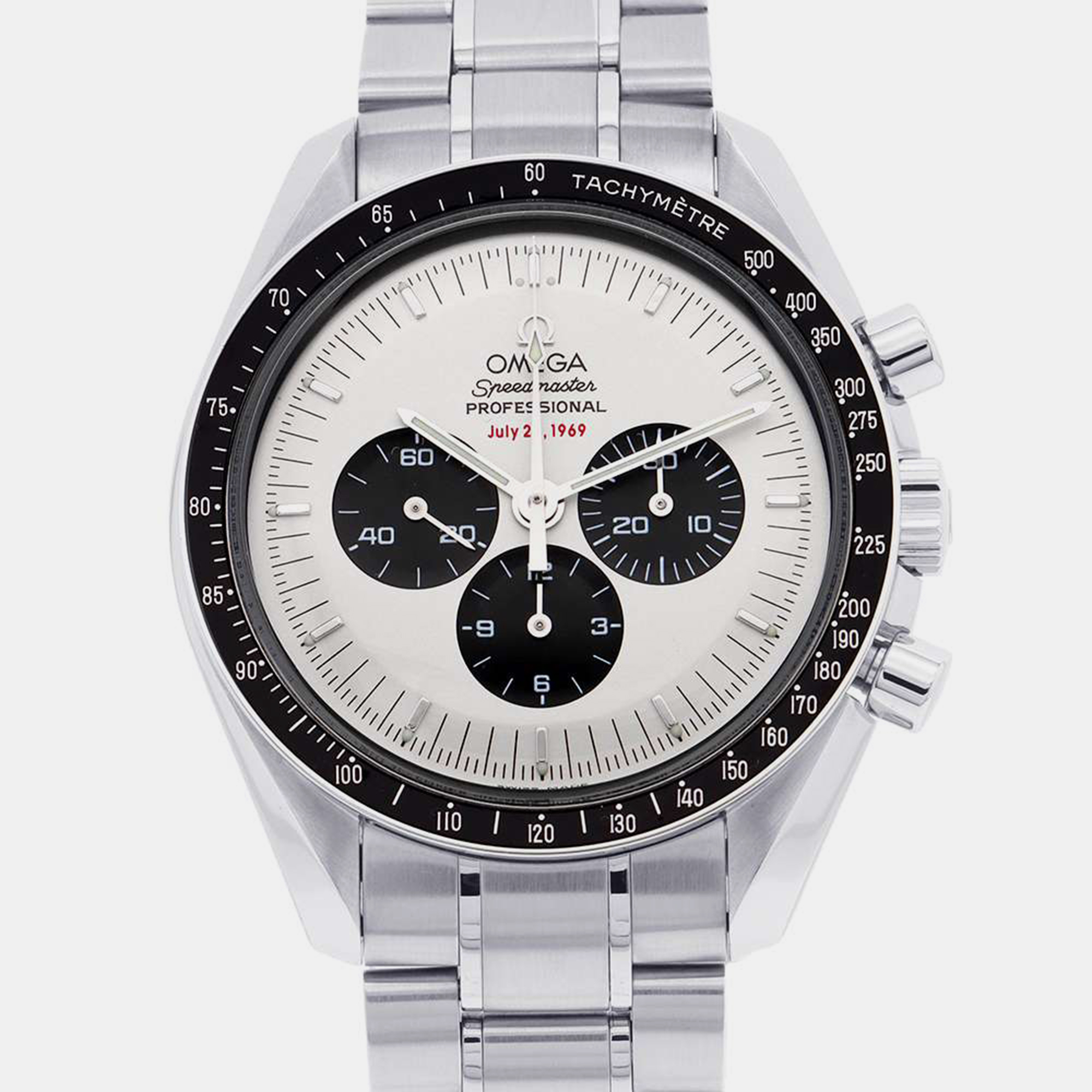 Omega Silver Stainless Steel Speedmaster 3569.31 Manual Winding Men's Wristwatch 42 Mm