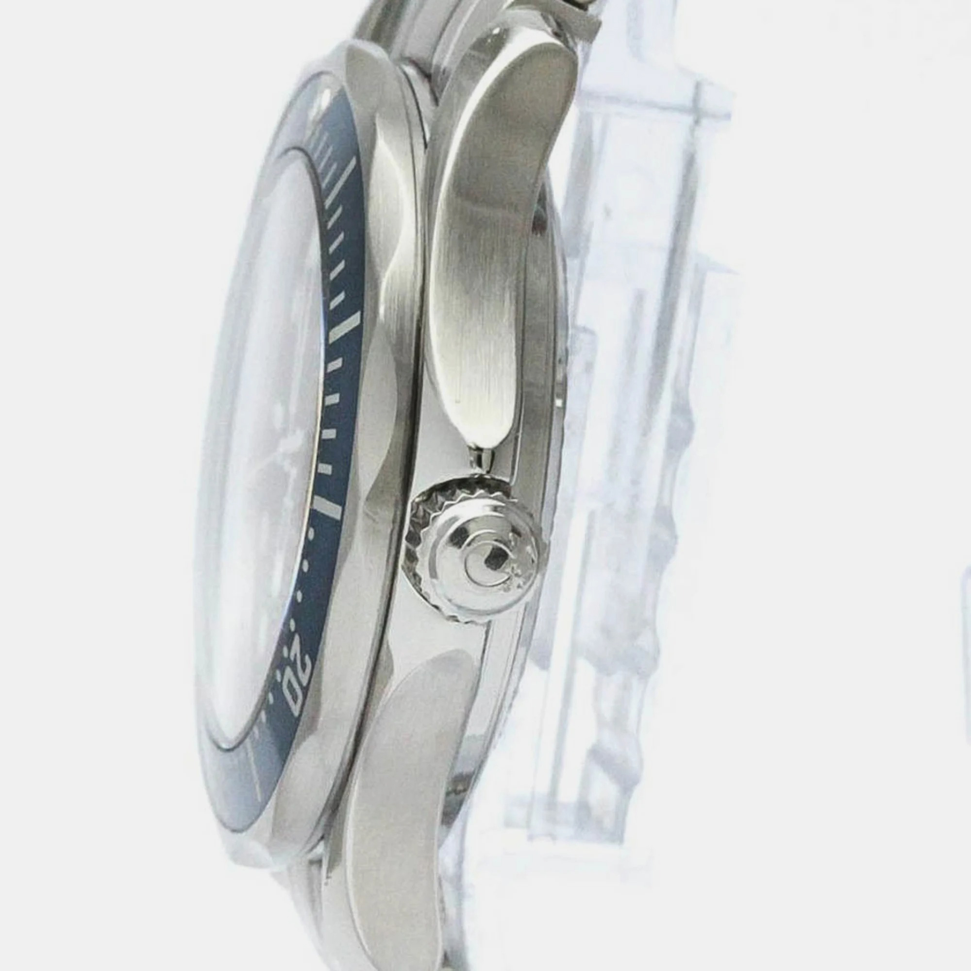 Omega Blue Stainless Steel Seamaster 2561.80 Quartz Men's Wristwatch 36 Mm