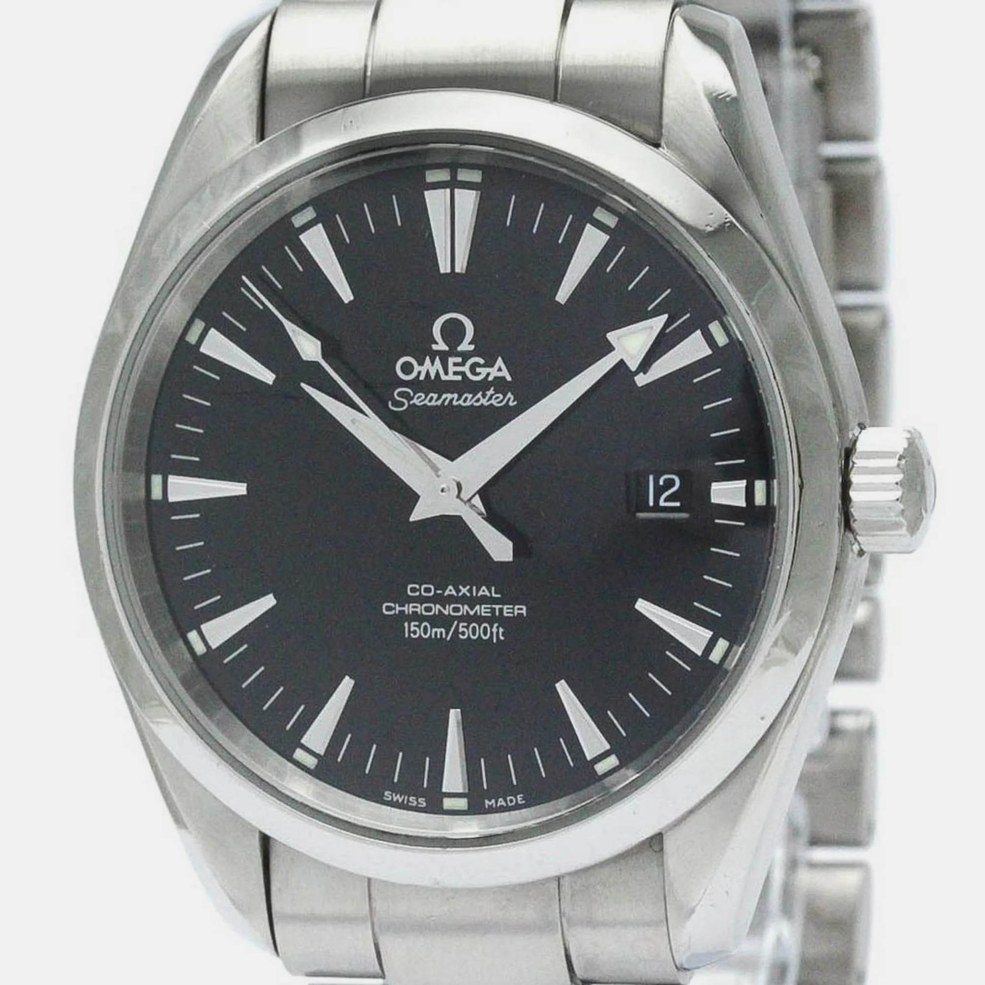 Omega Black Stainless Steel Seamaster Aqua Terra 2503.50 Automatic Men's Wristwatch 39 Mm