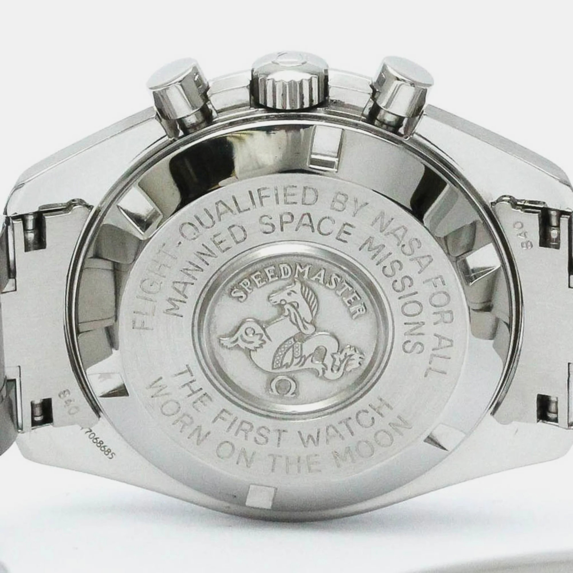 Omega Black Stainless Steel Speedmaster 3570.50 Manual Winding Men's Wristwatch 42 Mm
