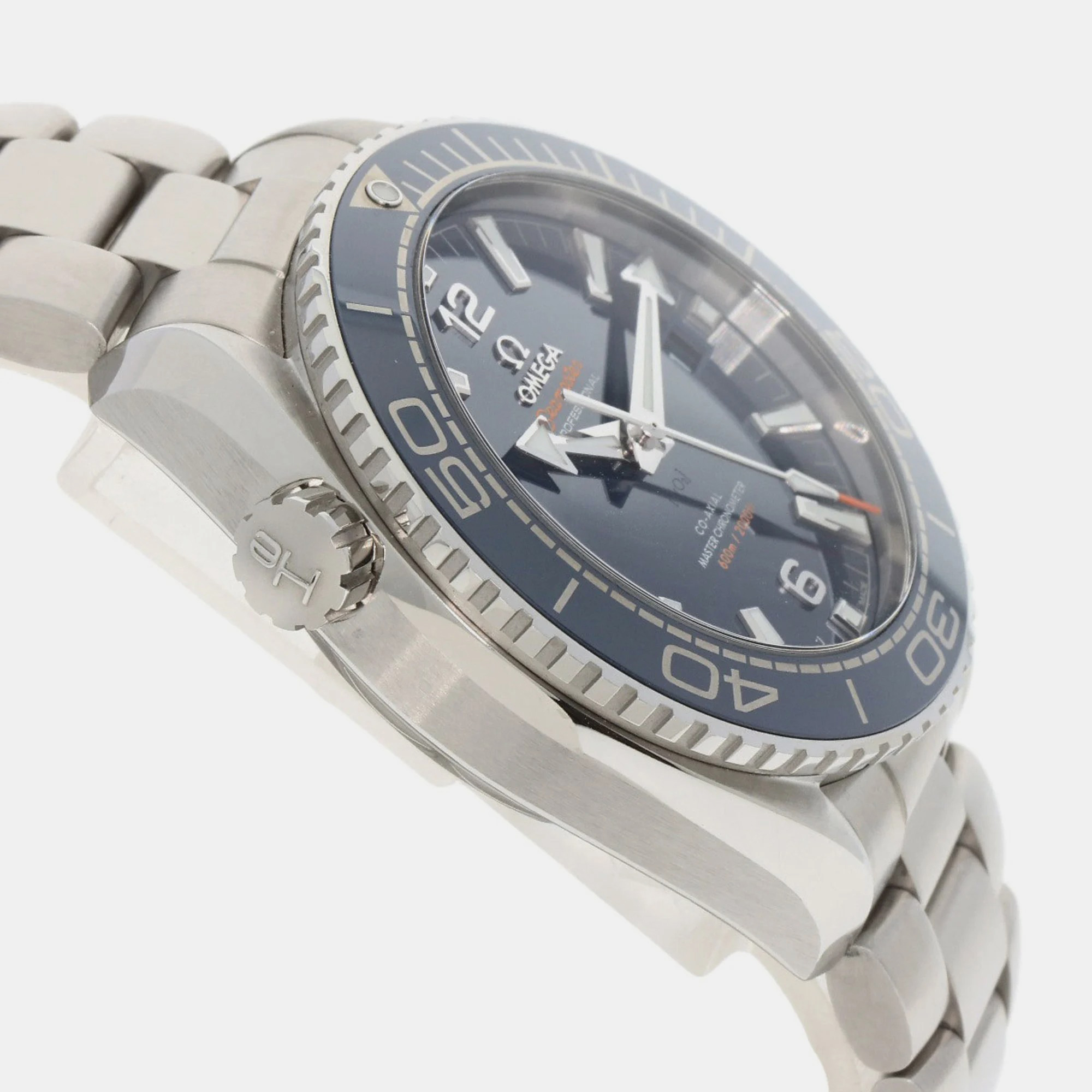 Omega Blue Stainless Steel Seamaster Planet Ocean 215.30.44.21.03.001 Automatic Men's Wristwatch 43.5 Mm