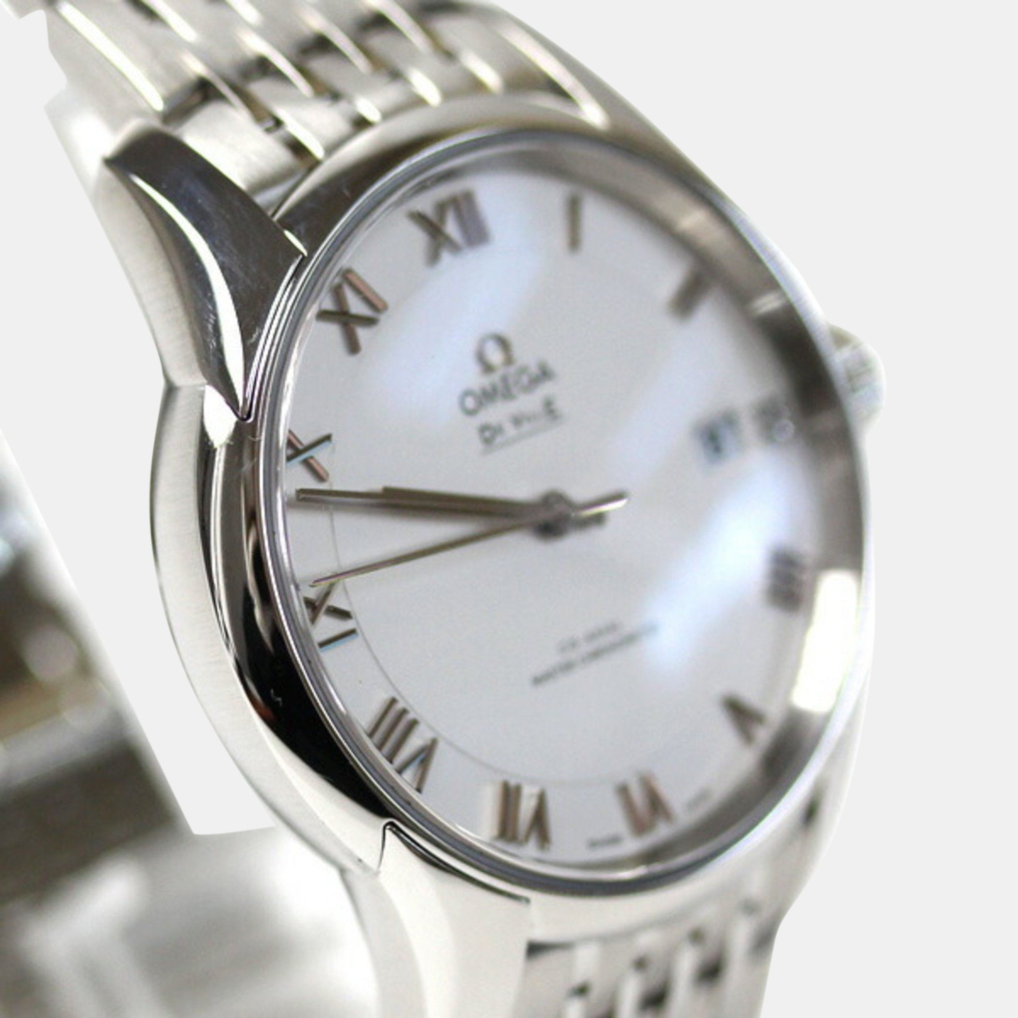 Omega Silver Stainless Steel De Ville 433.10.41.21.02.001 Automatic Men's Wristwatch 41 Mm