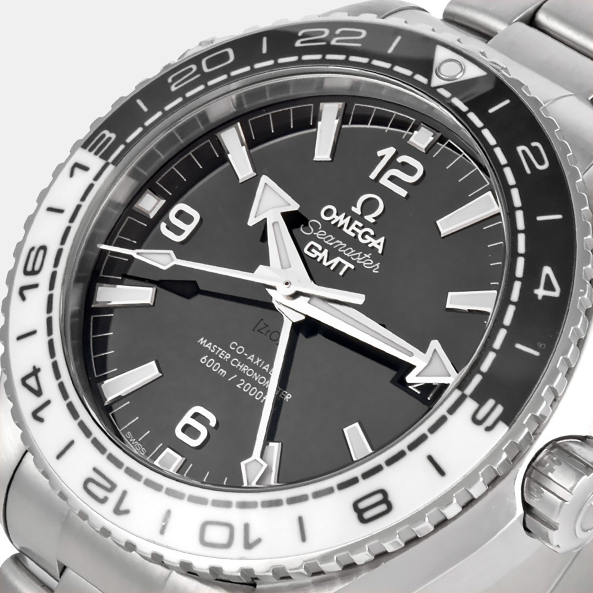 Omega Black Stainless Steel Seamaster Planet Ocean 215.30.44.22.01.001 Automatic Men's Wristwatch 43 Mm