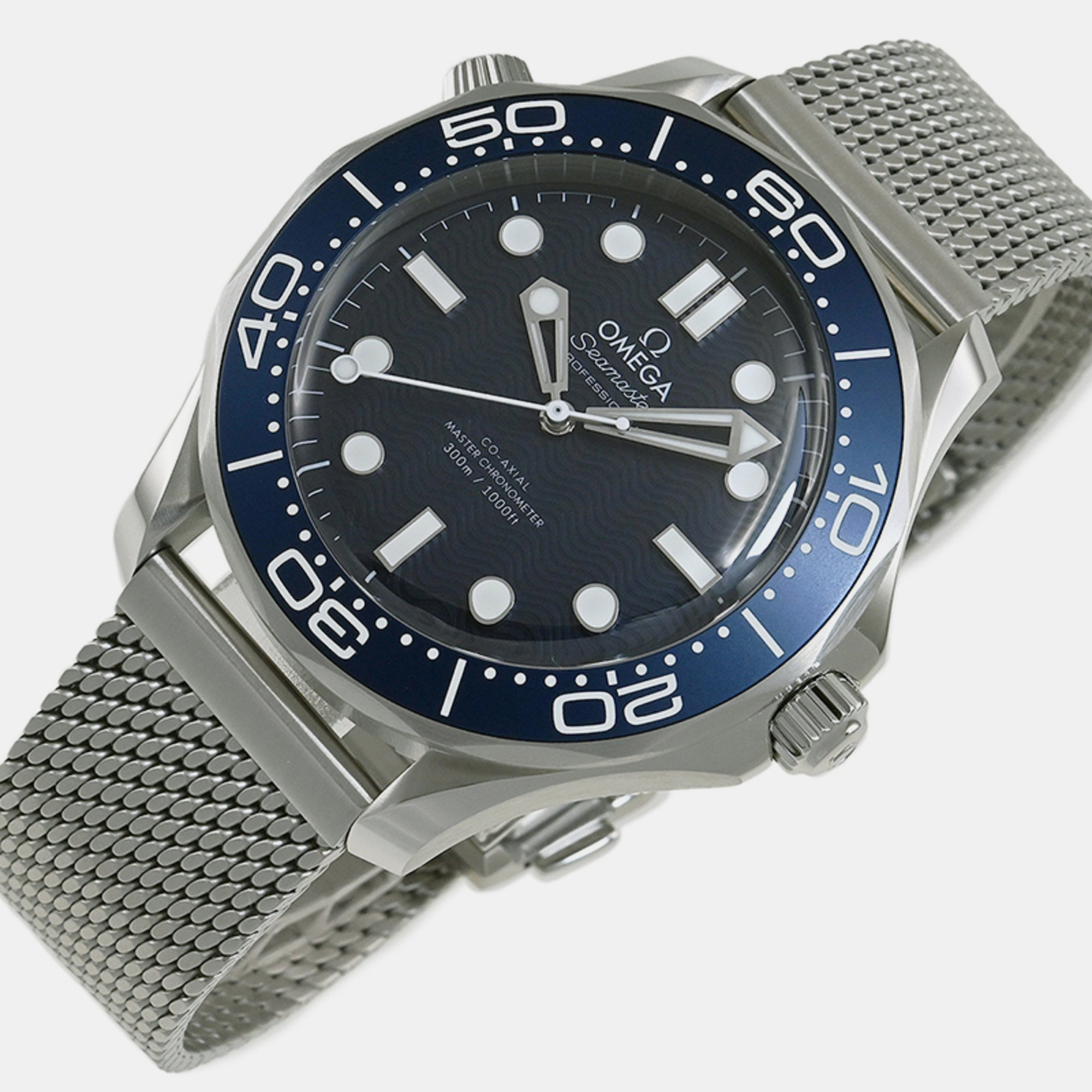 Omega Blue Stainless Steel Seamaster 210.30.42.20.03.002 Automatic Men's Wristwatch 42 Mm