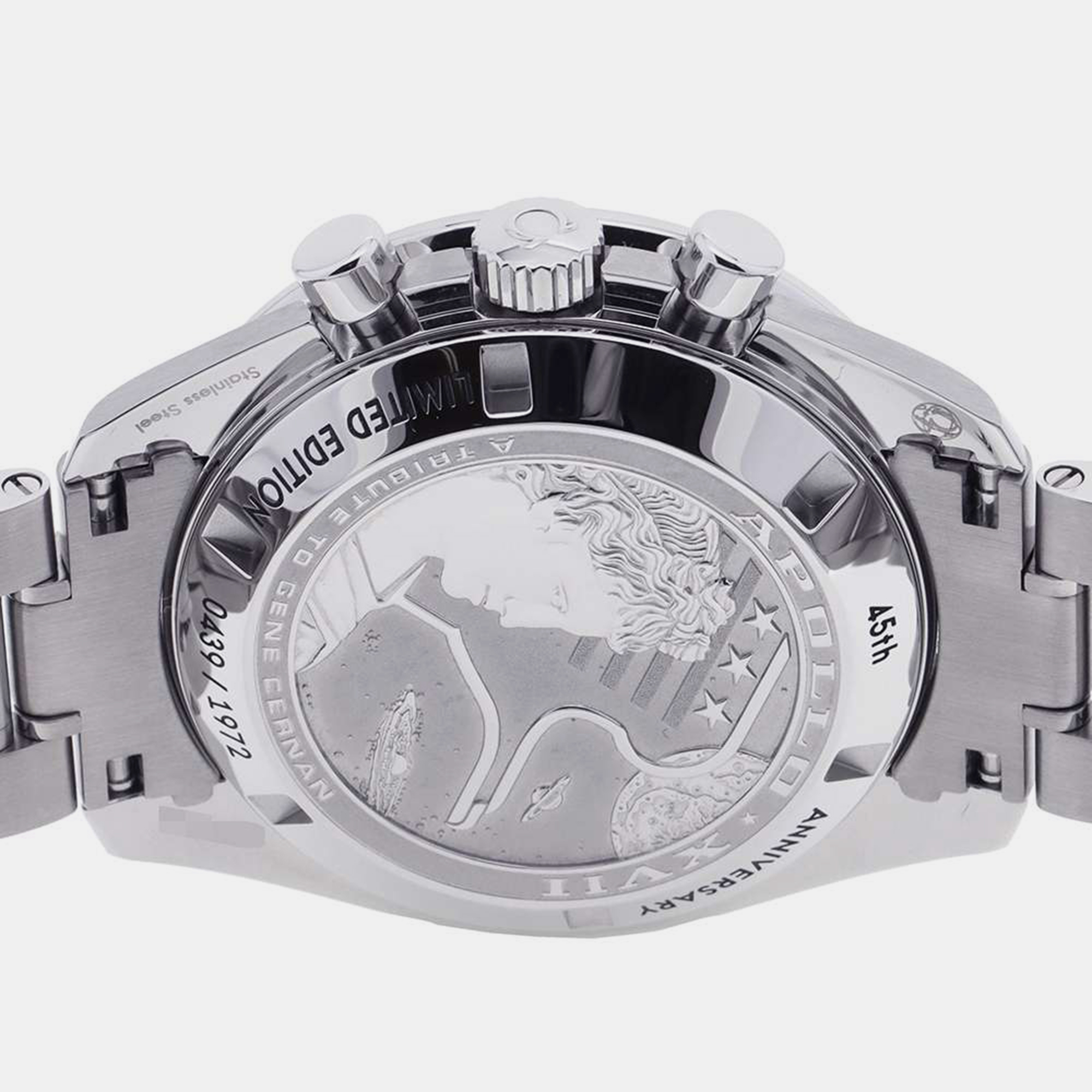 Omega Blue Stainless Steel Speedmaster Moonwatch 311.30.42.30.03.001 Manual Winding Men's Wristwatch 42 Mm