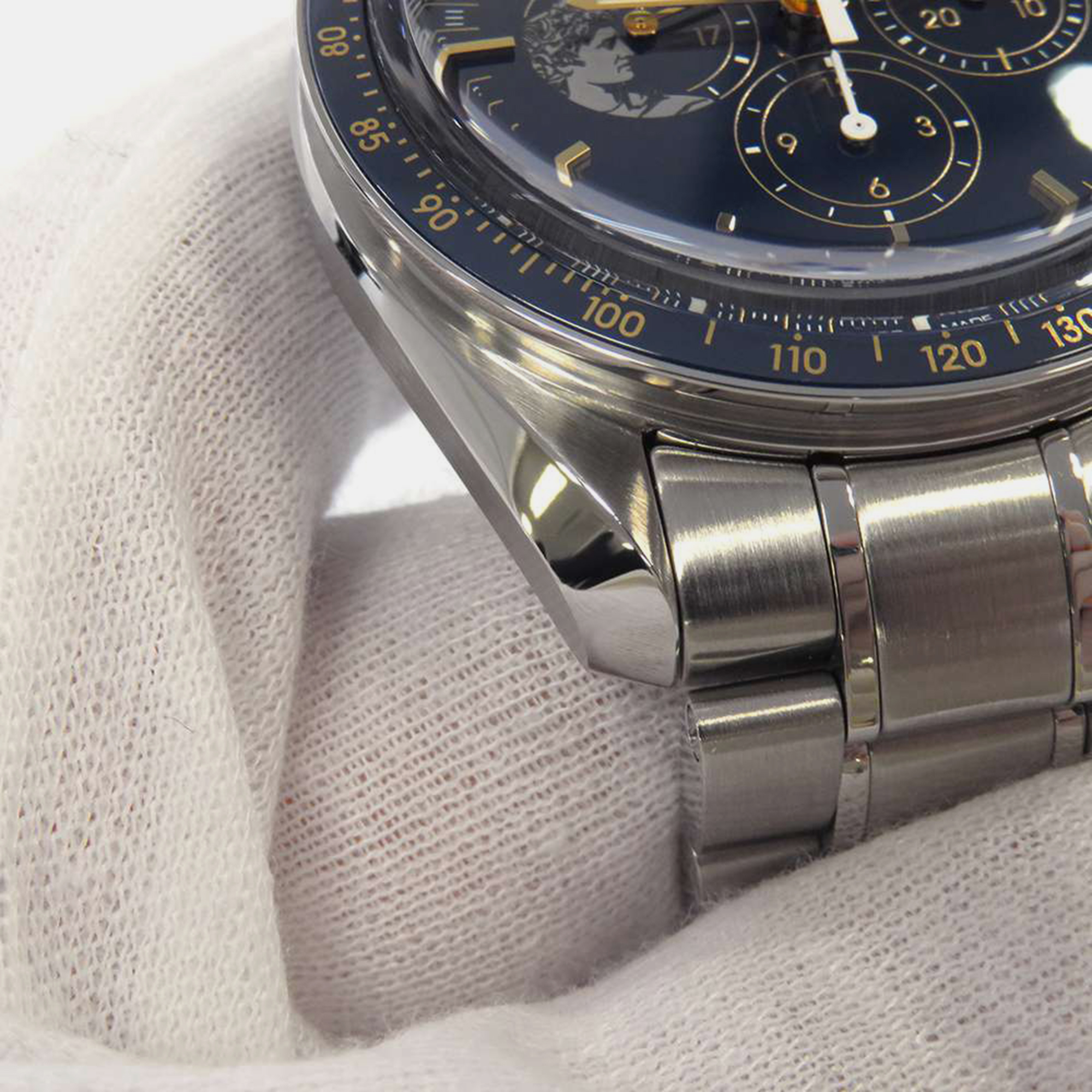 Omega Blue Stainless Steel Speedmaster Moonwatch 311.30.42.30.03.001 Manual Winding Men's Wristwatch 42 Mm