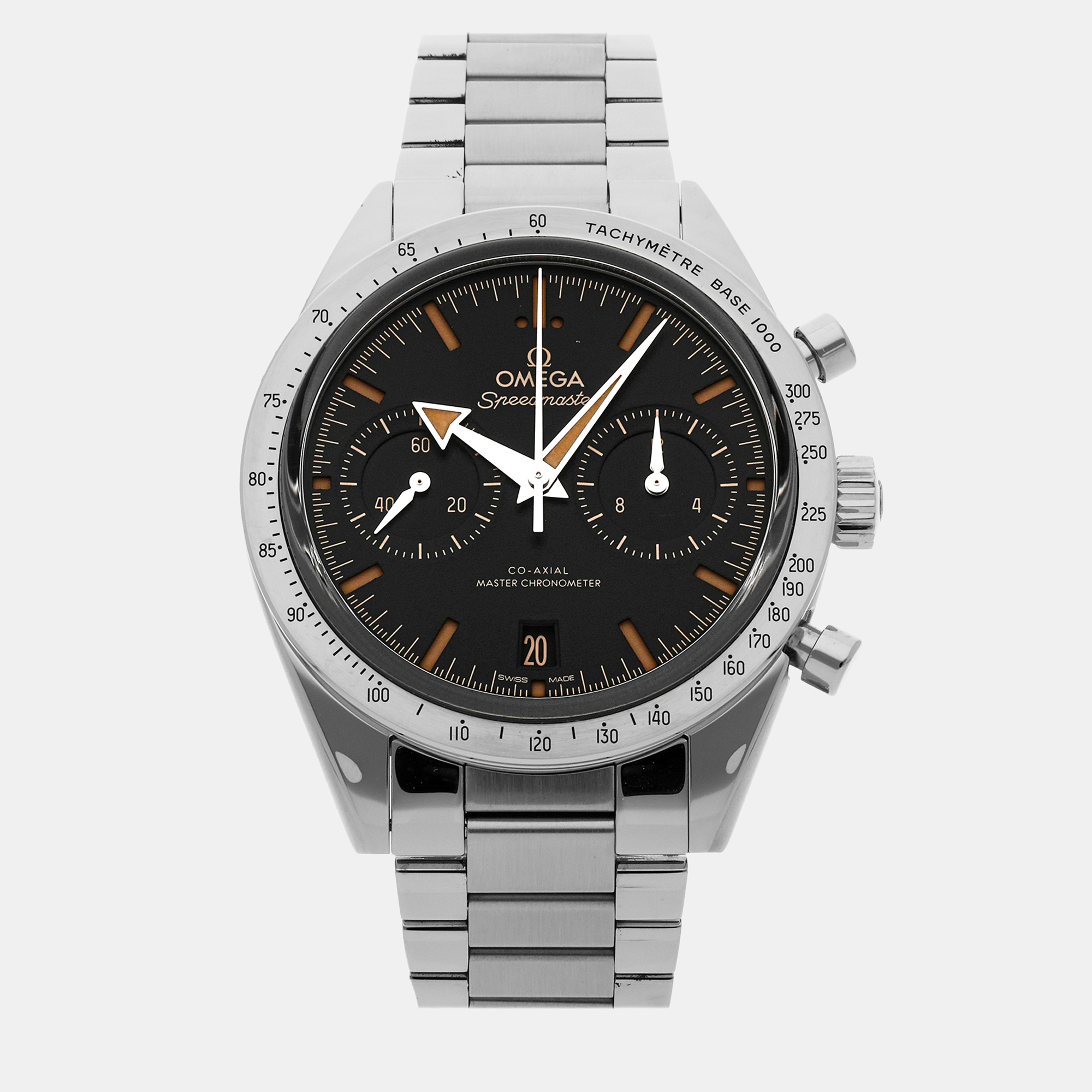 Omega Black Stainless Steel Speedmaster 332.10.41.51.01.001 Manual Winding Men's Wristwatch 40 Mm
